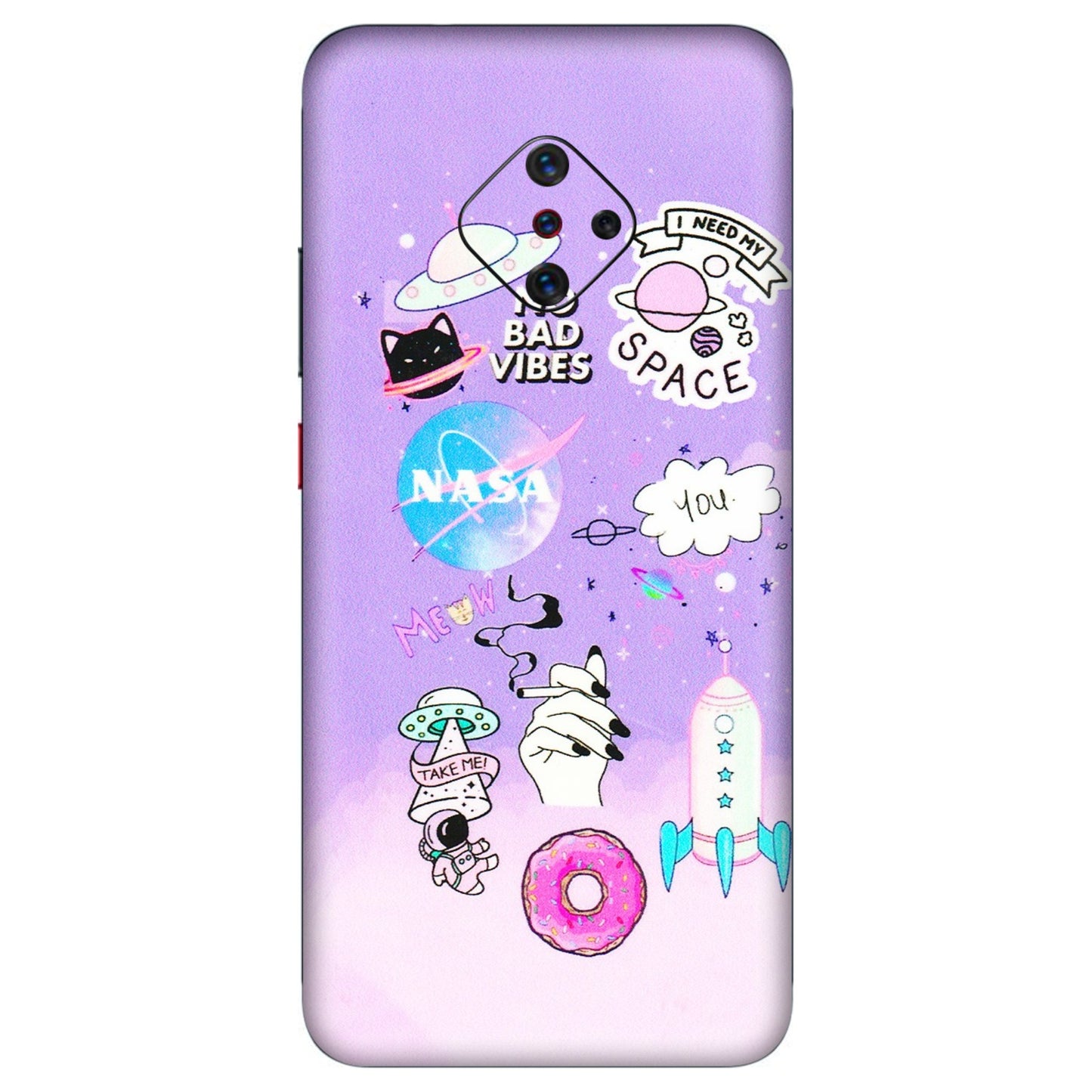 VIVO Z/V/X/T/U/S Series Phone Skins (All Models) - I Need My Nasa Skin - 3D Embossed Finish (L-149) Vivo S1 Pro