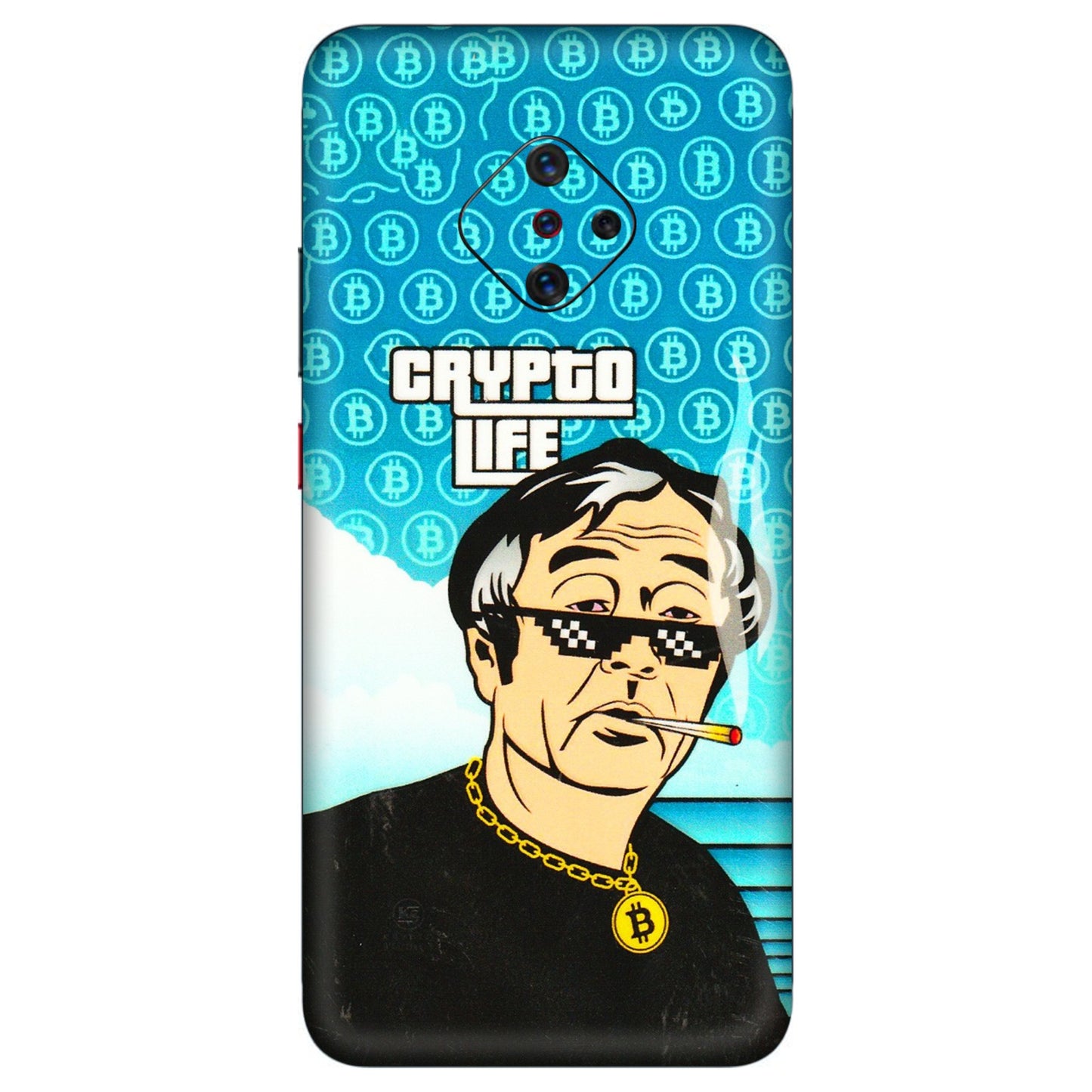 VIVO Z/V/X/T/U/S Series Phone Skins (All Models) - Crypto Thug Life - 3D Embossed Finish (L-179) Vivo S1 Pro