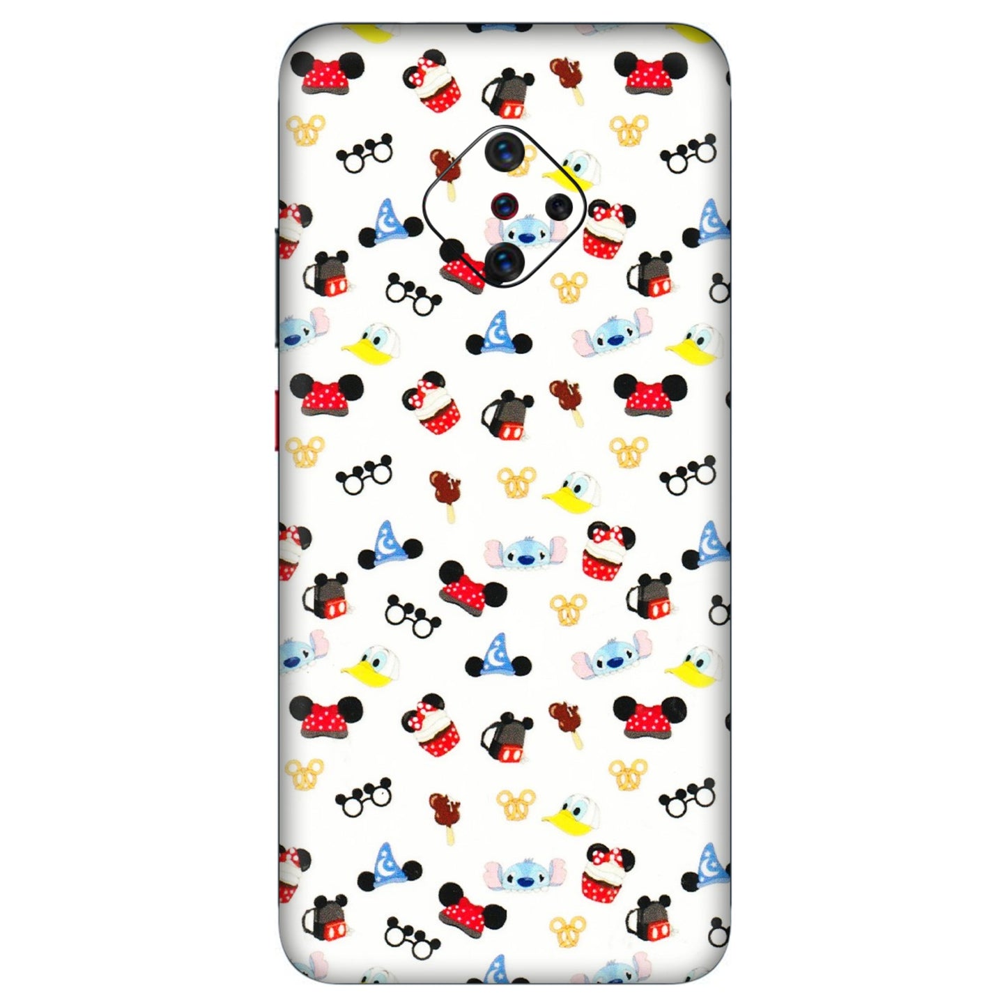VIVO Z/V/X/T/U/S Series Phone Skins (All Models) - Minnie Mouse & Donald Doodles s - 3D Embossed Finish (L-194) Vivo S1 Pro