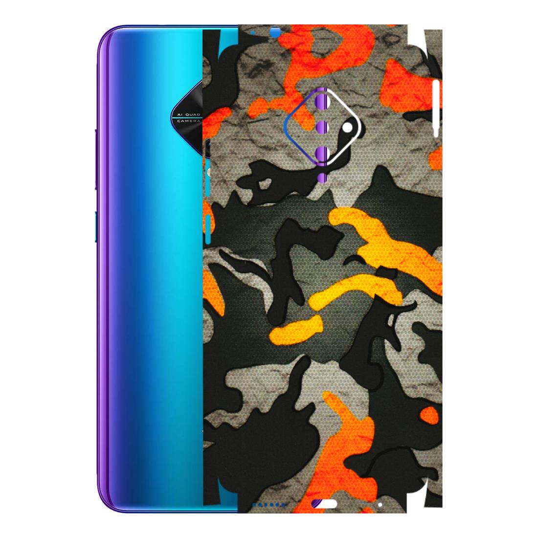 VIVO Z/V/X/T/U/S Series Phone Skins (All Models) - Orange Camouflage - 3D Embossed Finish (L-204) Vivo S1 Pro