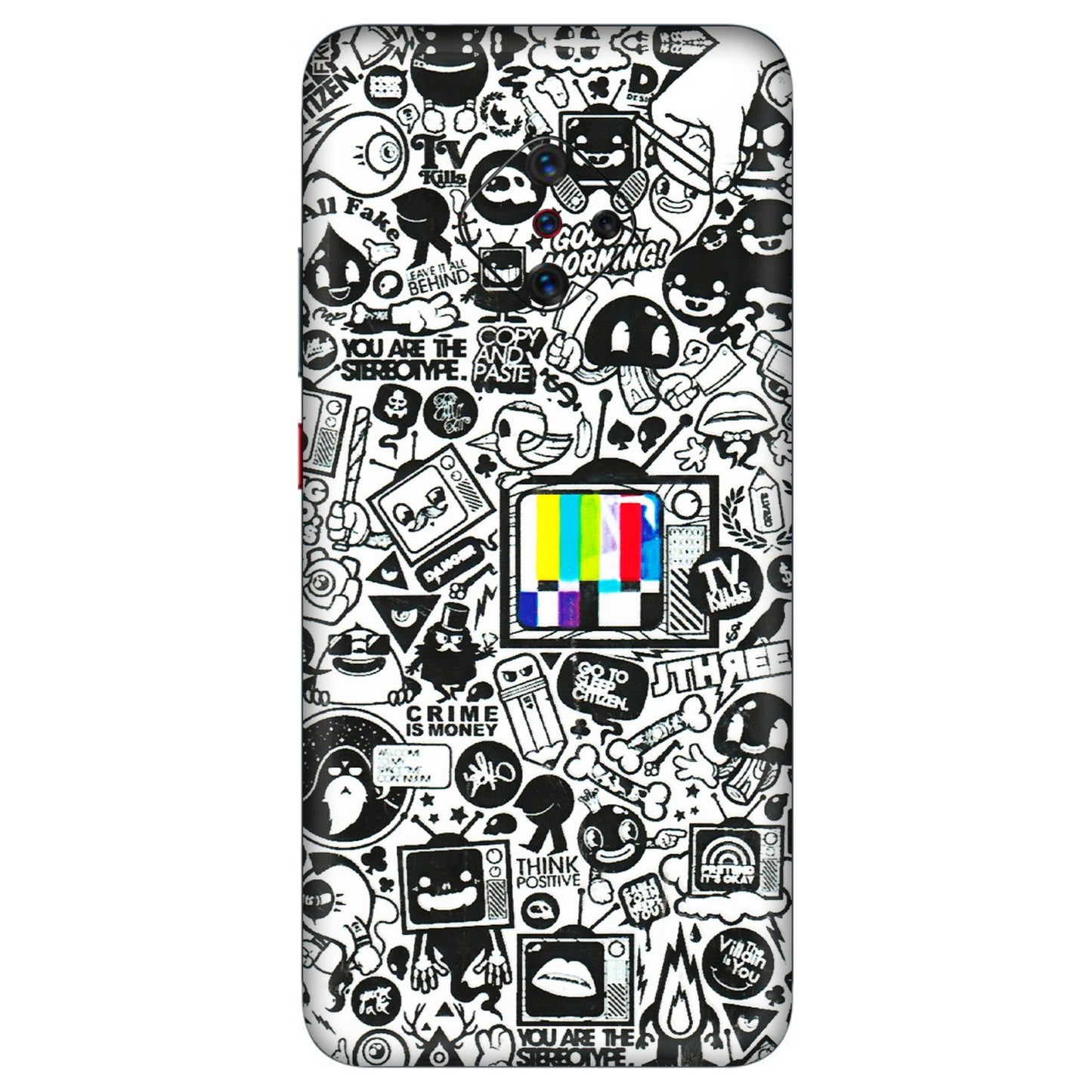 VIVO Z/V/X/T/U/S Series Phone Skins (All Models) - Doodles Positive Art - 3D Embossed Finish (L-263) Vivo S1 Pro