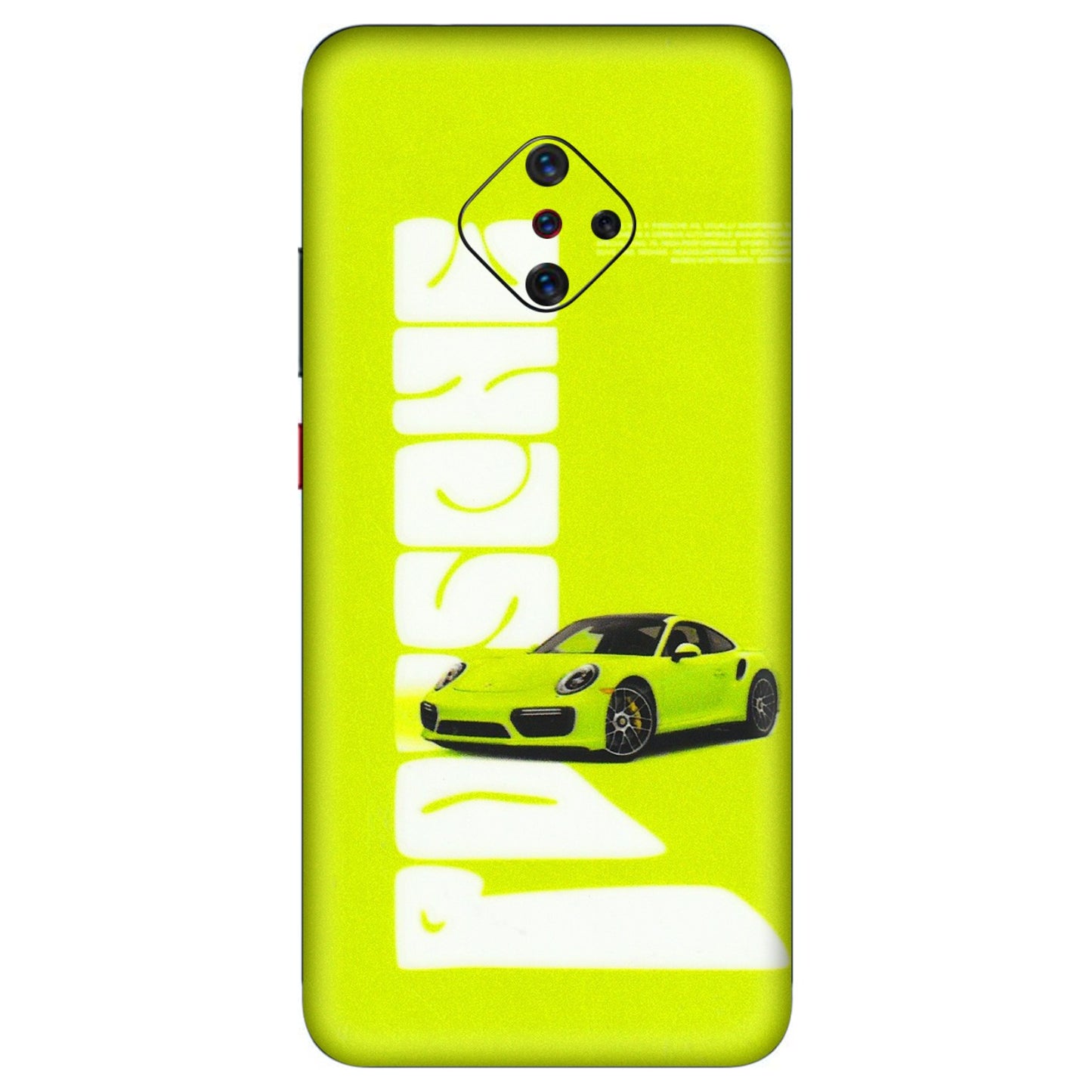 VIVO Z/V/X/T/U/S Series Phone Skins (All Models) - Lime Green Porche - 3D Embossed Finish (L-30) Vivo S1 Pro