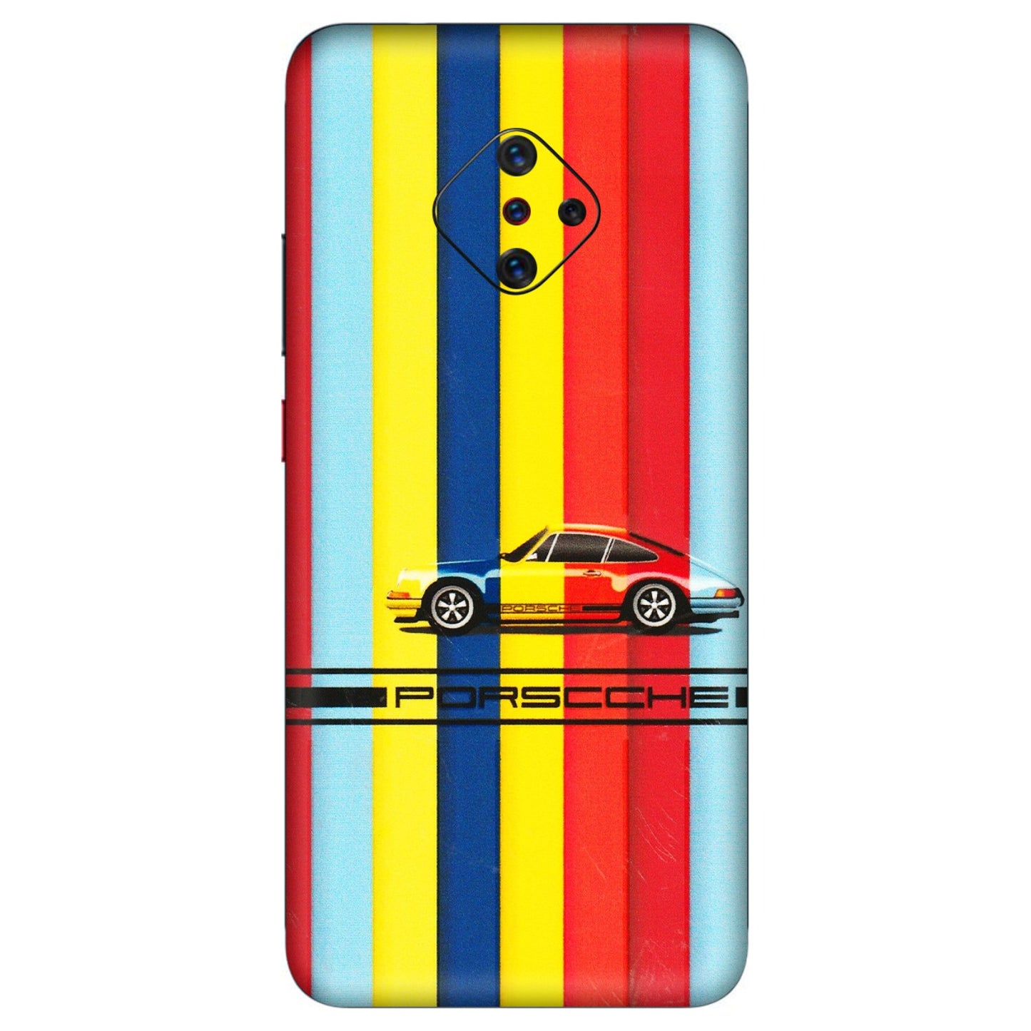 VIVO Z/V/X/T/U/S Series Phone Skins (All Models) - Multicolour Porche - 3D Embossed Finish (L-39) Vivo S1 Pro
