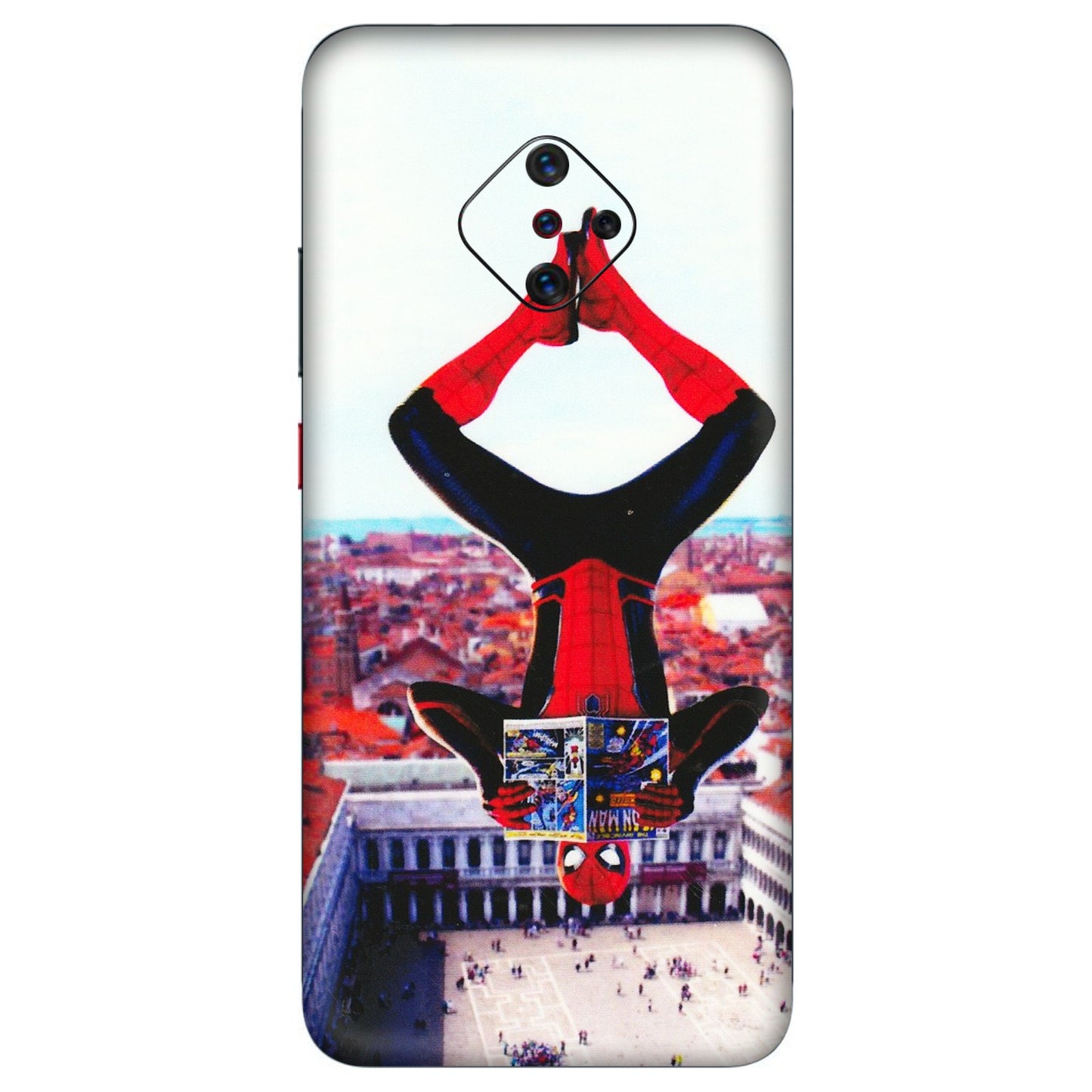 VIVO Z/V/X/T/U/S Series Phone Skins (All Models) - Spiderman Hanging - 3D Embossed Finish (L-53) Vivo S1 Pro