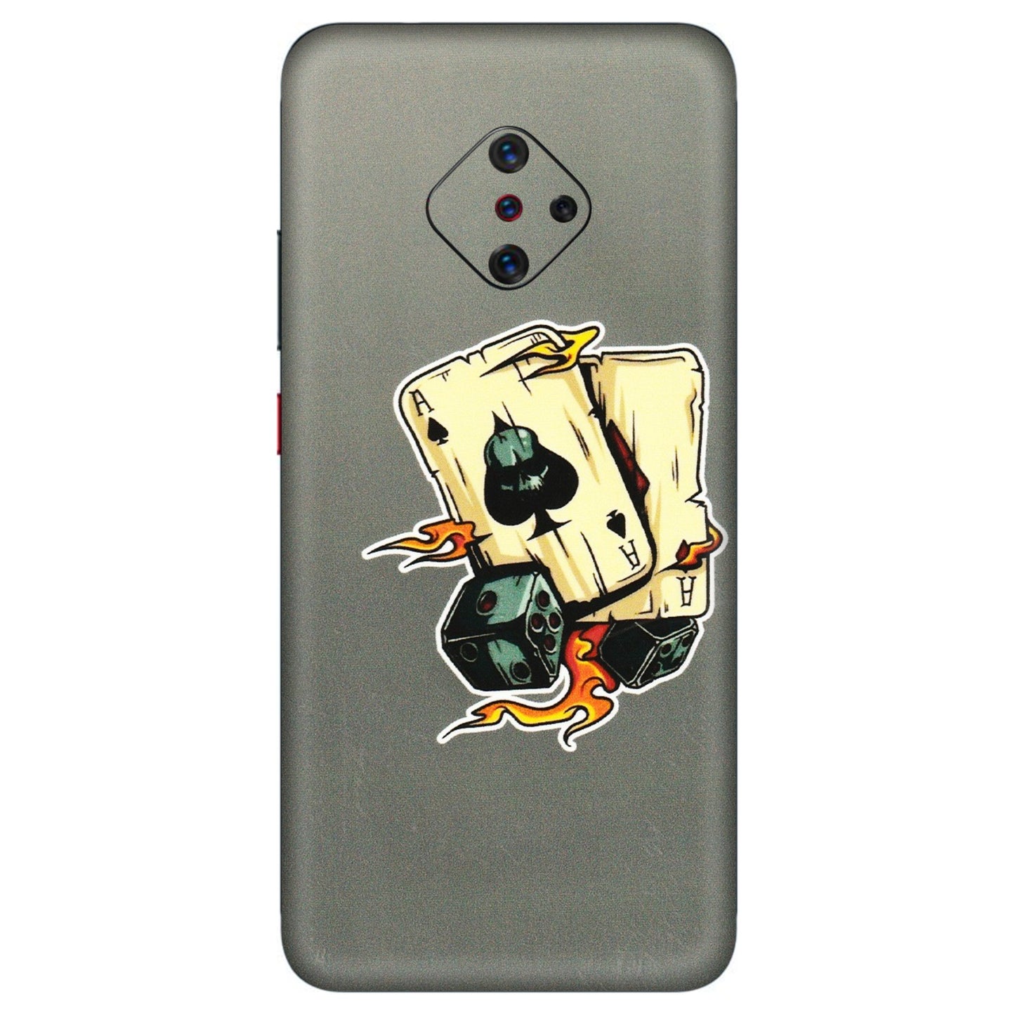 VIVO Z/V/X/T/U/S Series Phone Skins (All Models) - Grey Cards Of Ace - 3D Embossed Finish (L-77) Vivo S1 Pro