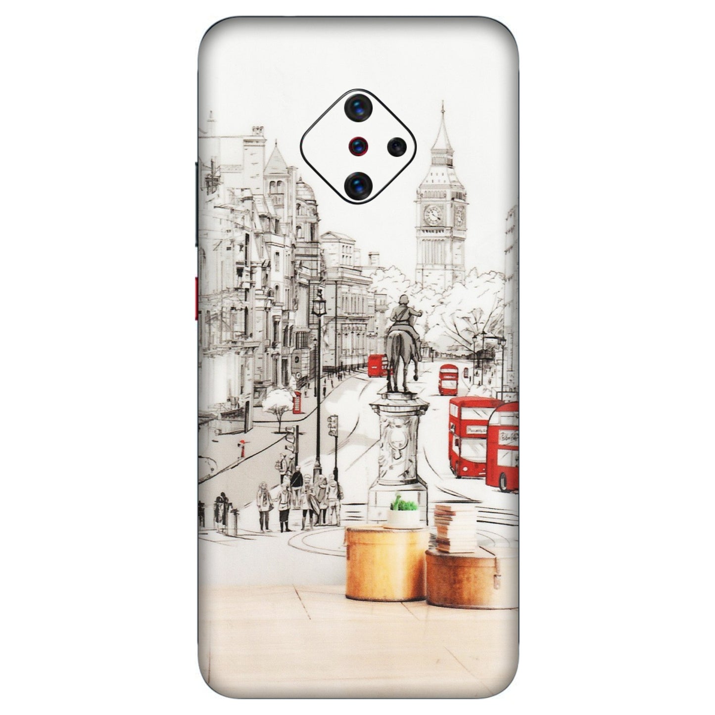 VIVO Z/V/X/T/U/S Series Phone Skins (All Models) - London Street - Transparent Finish (T-02) Vivo S1 Pro