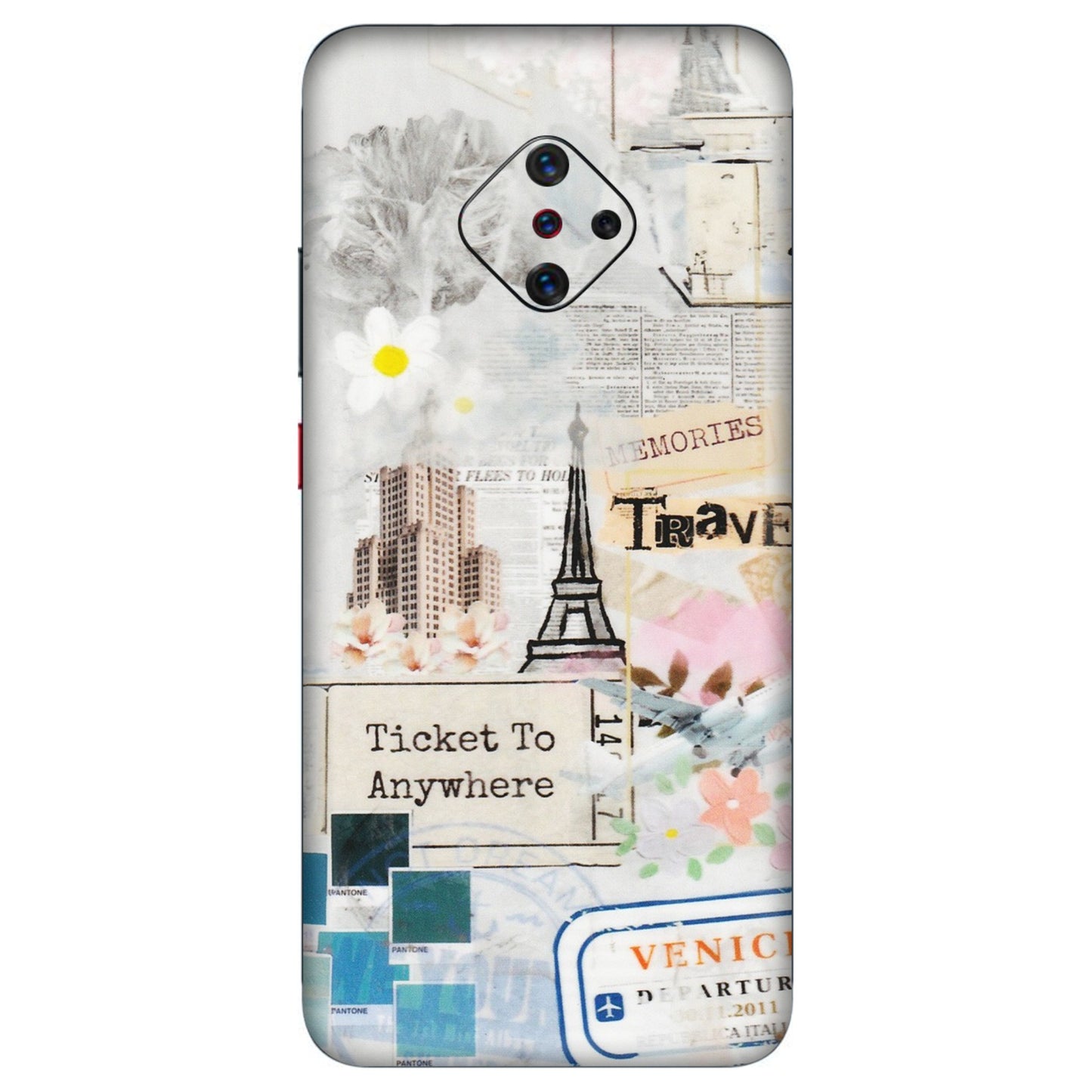 VIVO Z/V/X/T/U/S Series Phone Skins (All Models) - Travel Memories - Transparent Finish (T-09) Vivo S1 Pro