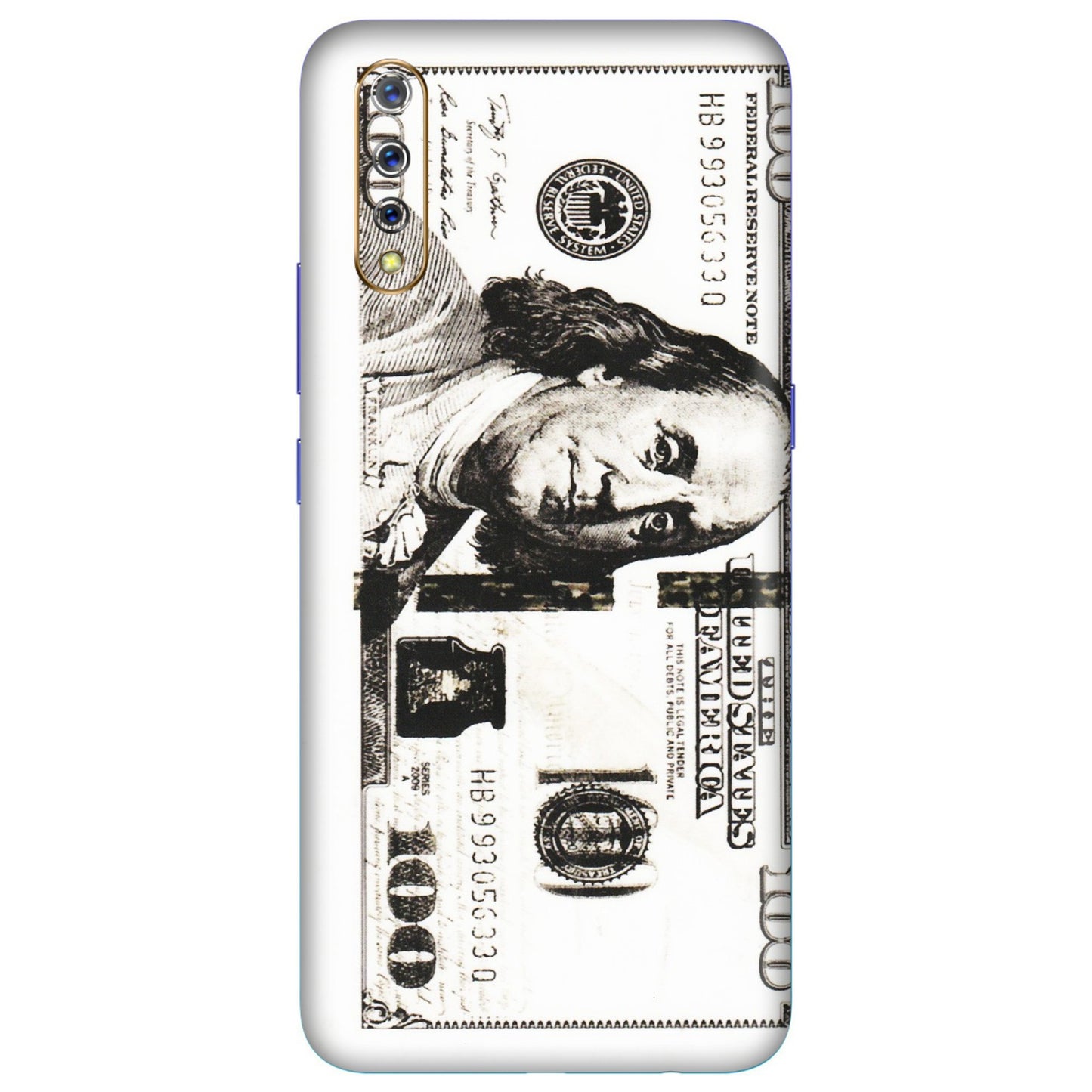 VIVO Z/V/X/T/U/S Series Phone Skins (All Models) - 100 Dollar Currency - Transparent Finish (T-01) Vivo S1