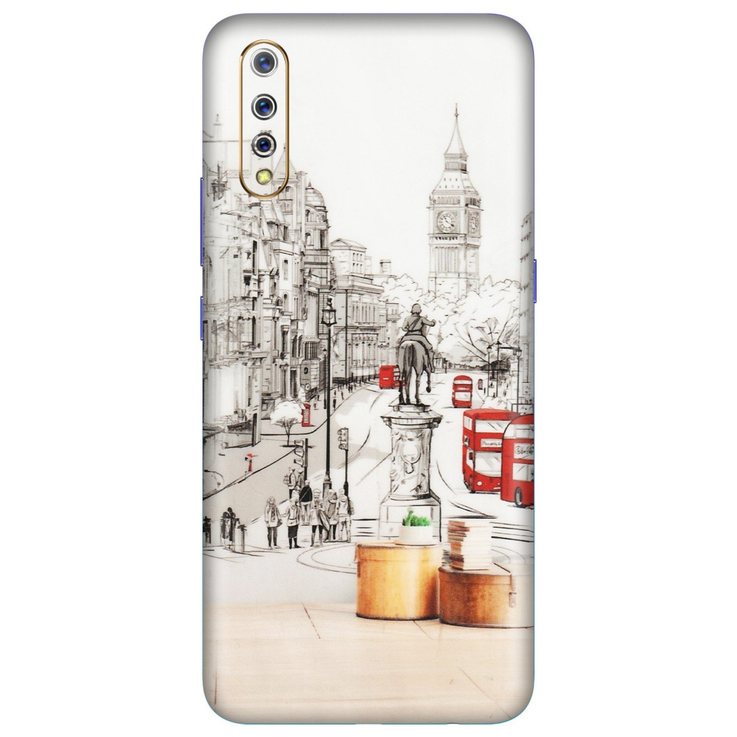 VIVO Z/V/X/T/U/S Series Phone Skins (All Models) - London Street - Transparent Finish (T-02) Vivo S1