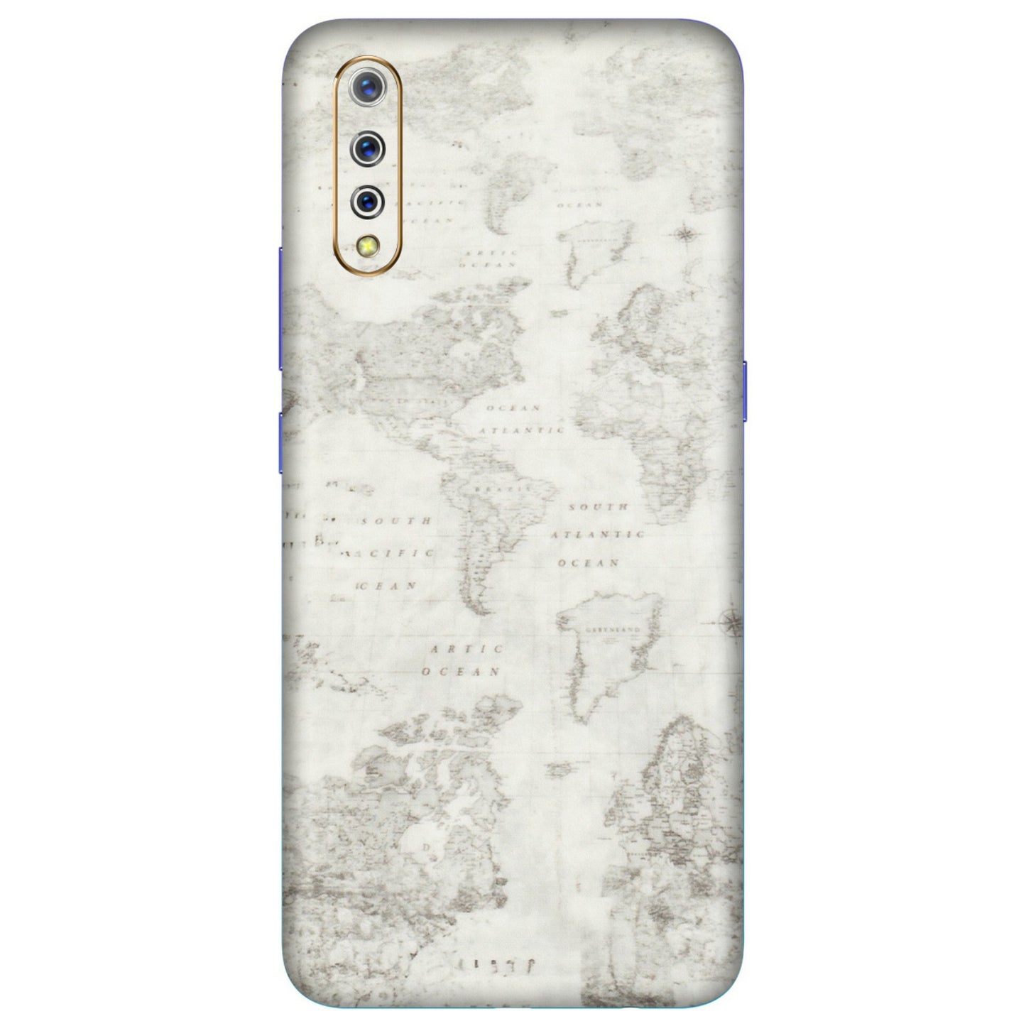 VIVO Z/V/X/T/U/S Series Phone Skins (All Models) - World Travel Map - Transparent Finish (T-04) Vivo S1