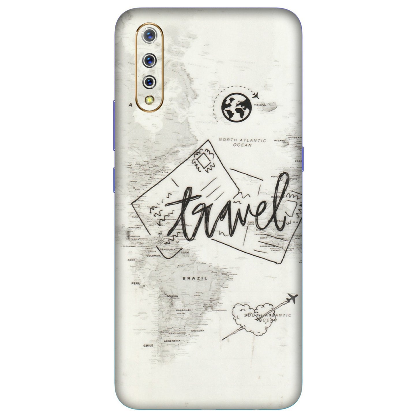 VIVO Z/V/X/T/U/S Series Phone Skins (All Models) - Travel Ticket - Transparent Finish (T-06) Vivo S1