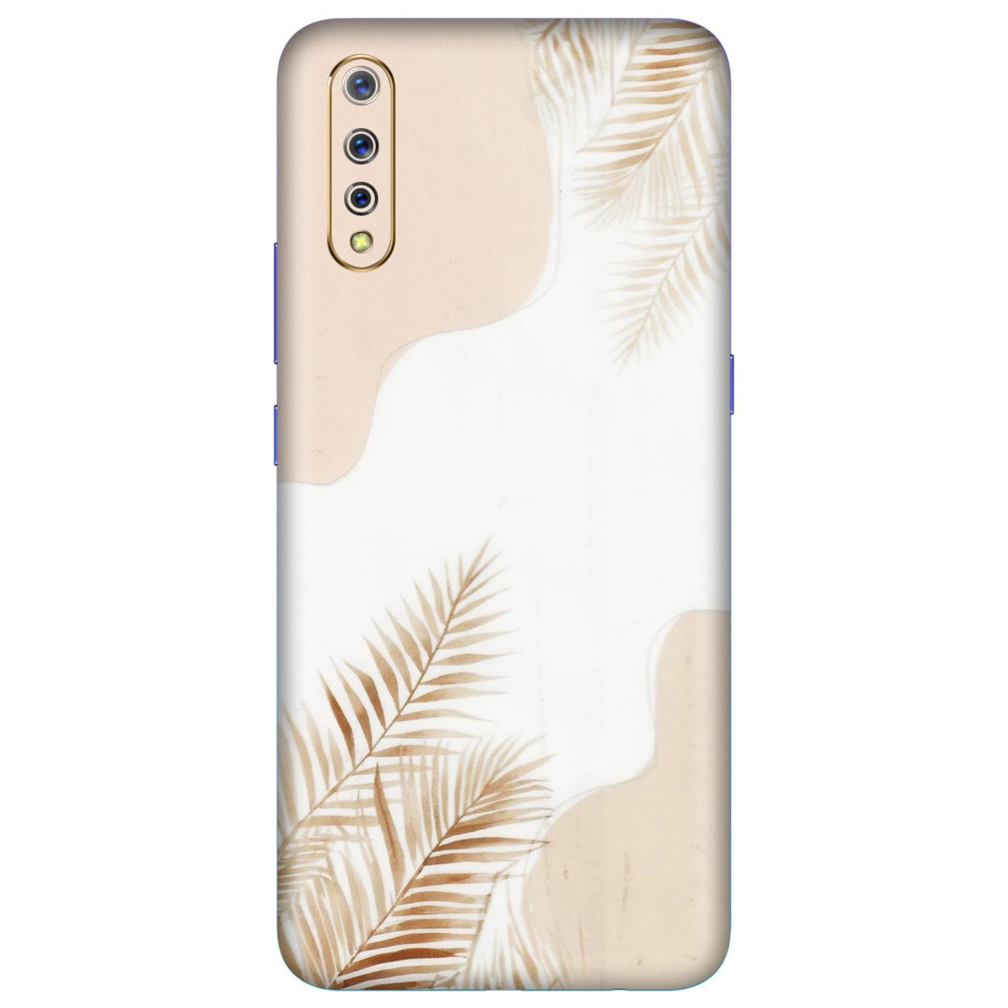 VIVO Z/V/X/T/U/S Series Phone Skins (All Models) - Gold Petals Abstract - Transparent Finish (T-08) Vivo S1