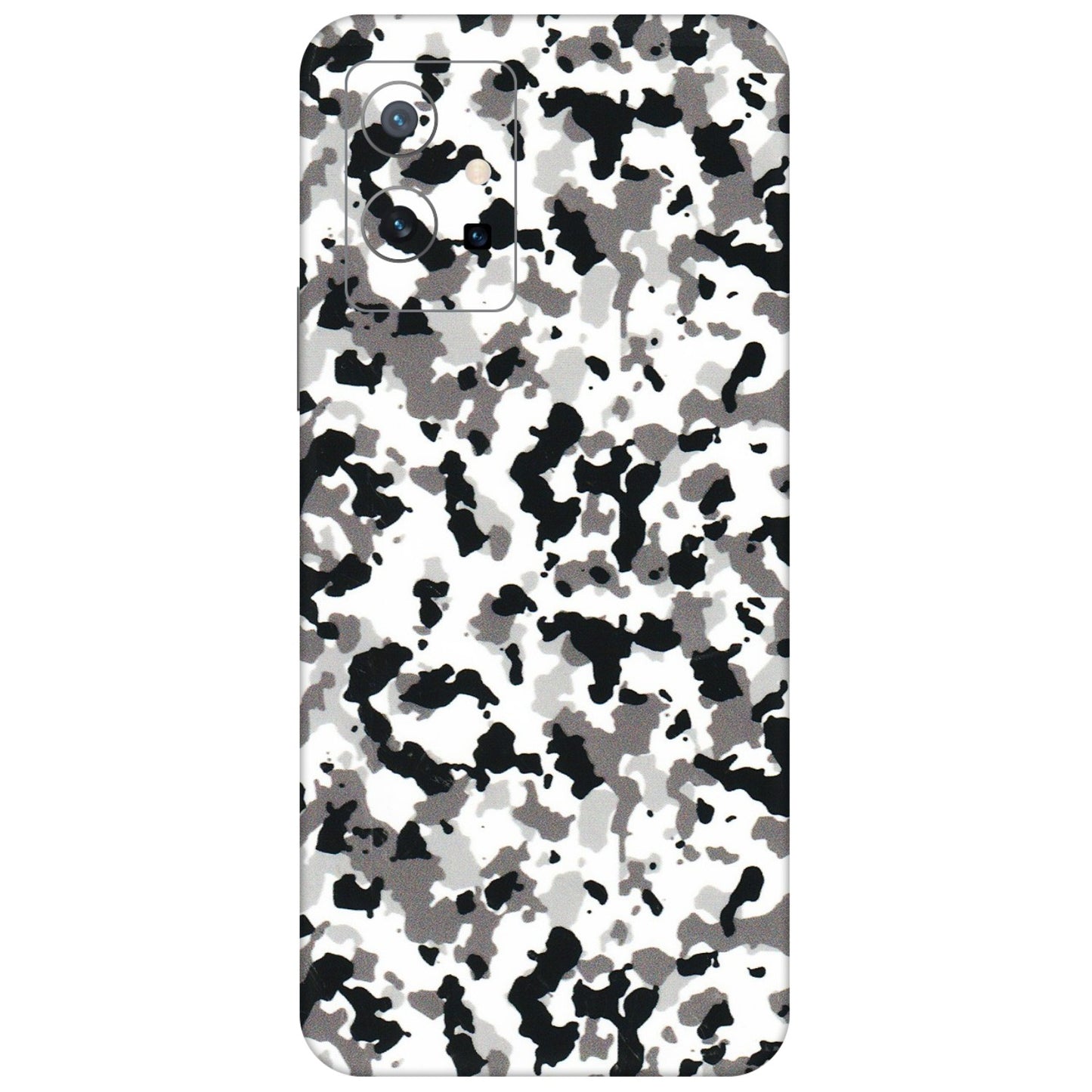 VIVO Z/V/X/T/U/S Series Phone Skins (All Models) - White Black Camouflage - 3D Embossed Finish (L-18) Vivo T1 (5G)
