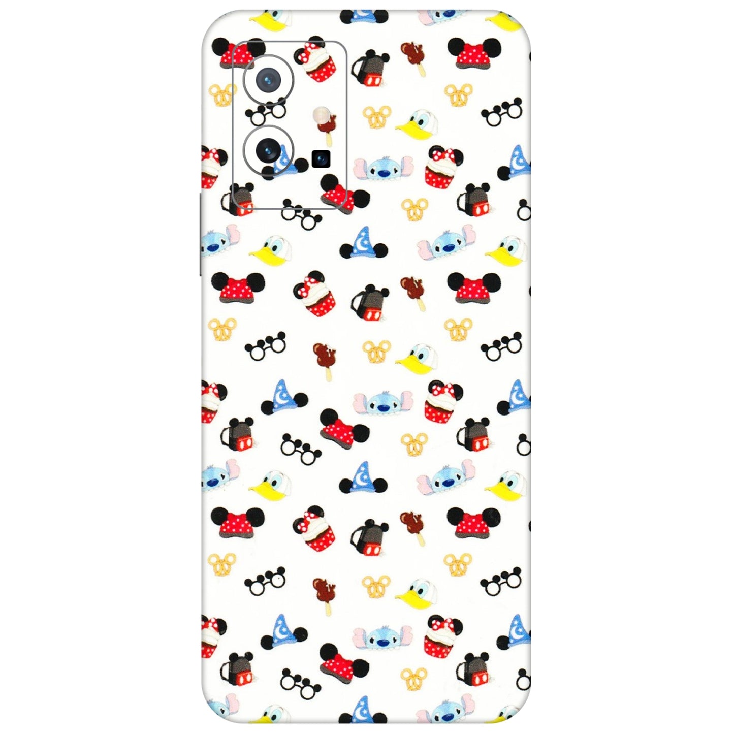 VIVO Z/V/X/T/U/S Series Phone Skins (All Models) - Minnie Mouse & Donald Doodles s - 3D Embossed Finish (L-194) Vivo T1 (5G)
