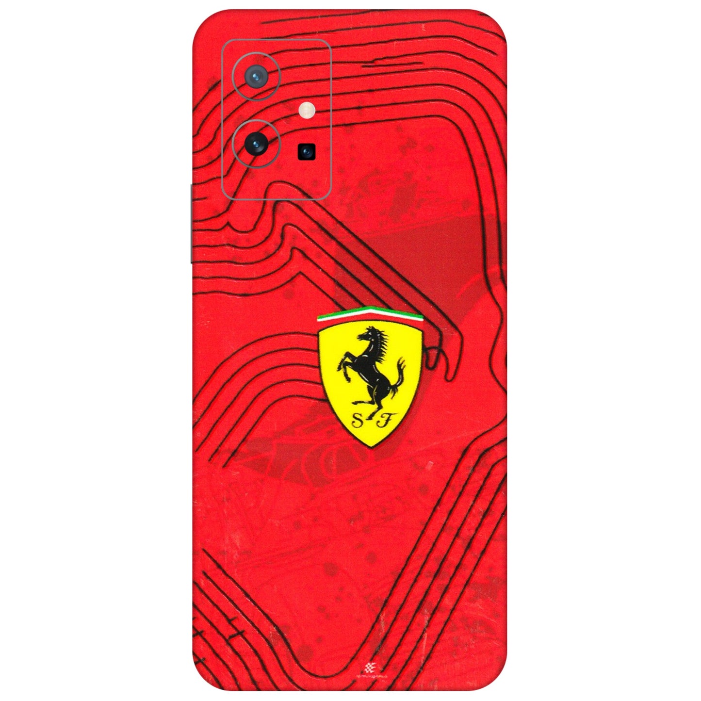 VIVO Z/V/X/T/U/S Series Phone Skins (All Models) - Red Ferrari Logo Stylish - 3D Embossed Finish (L-238) Vivo T1 (5G)