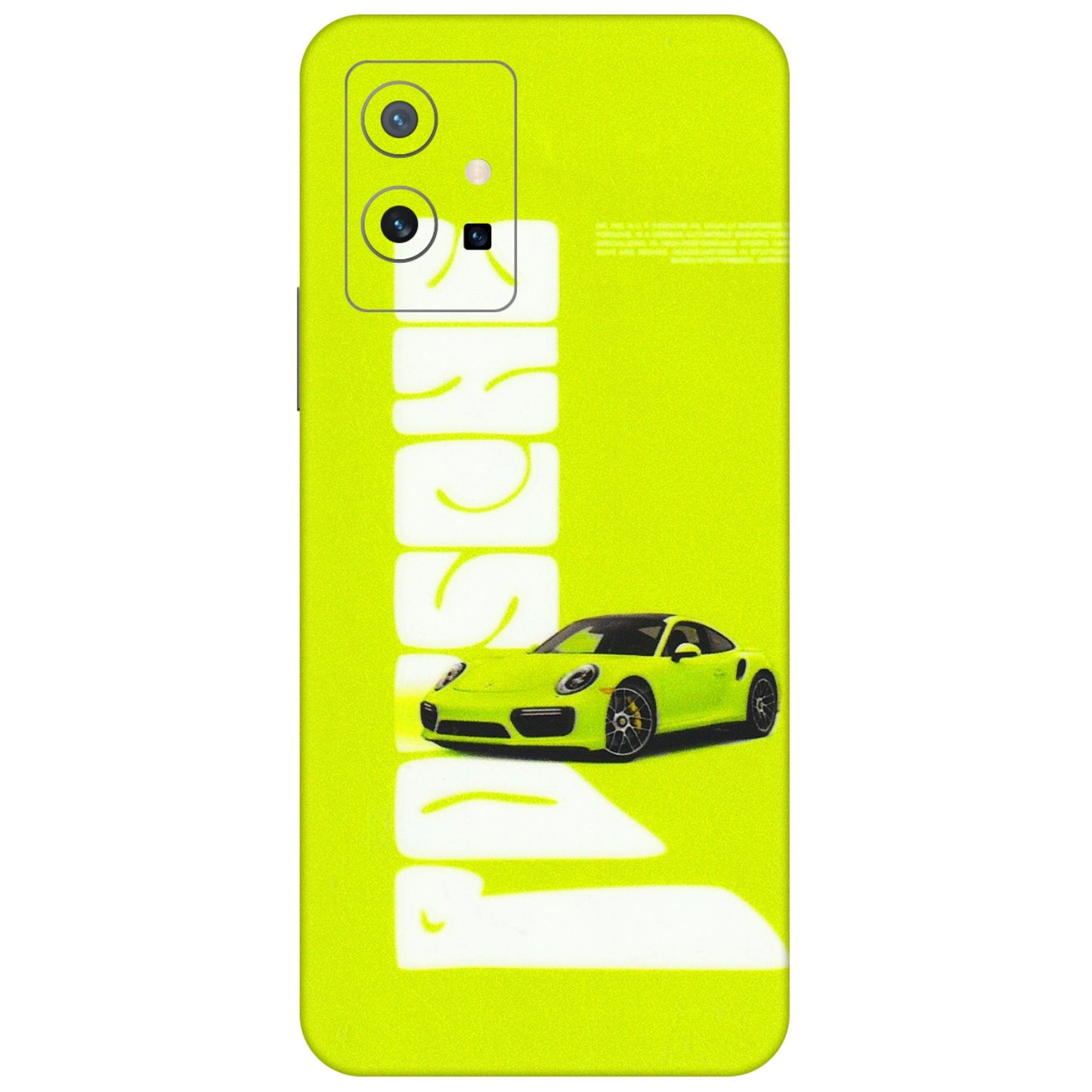 VIVO Z/V/X/T/U/S Series Phone Skins (All Models) - Lime Green Porche - 3D Embossed Finish (L-30) Vivo T1 (5G)