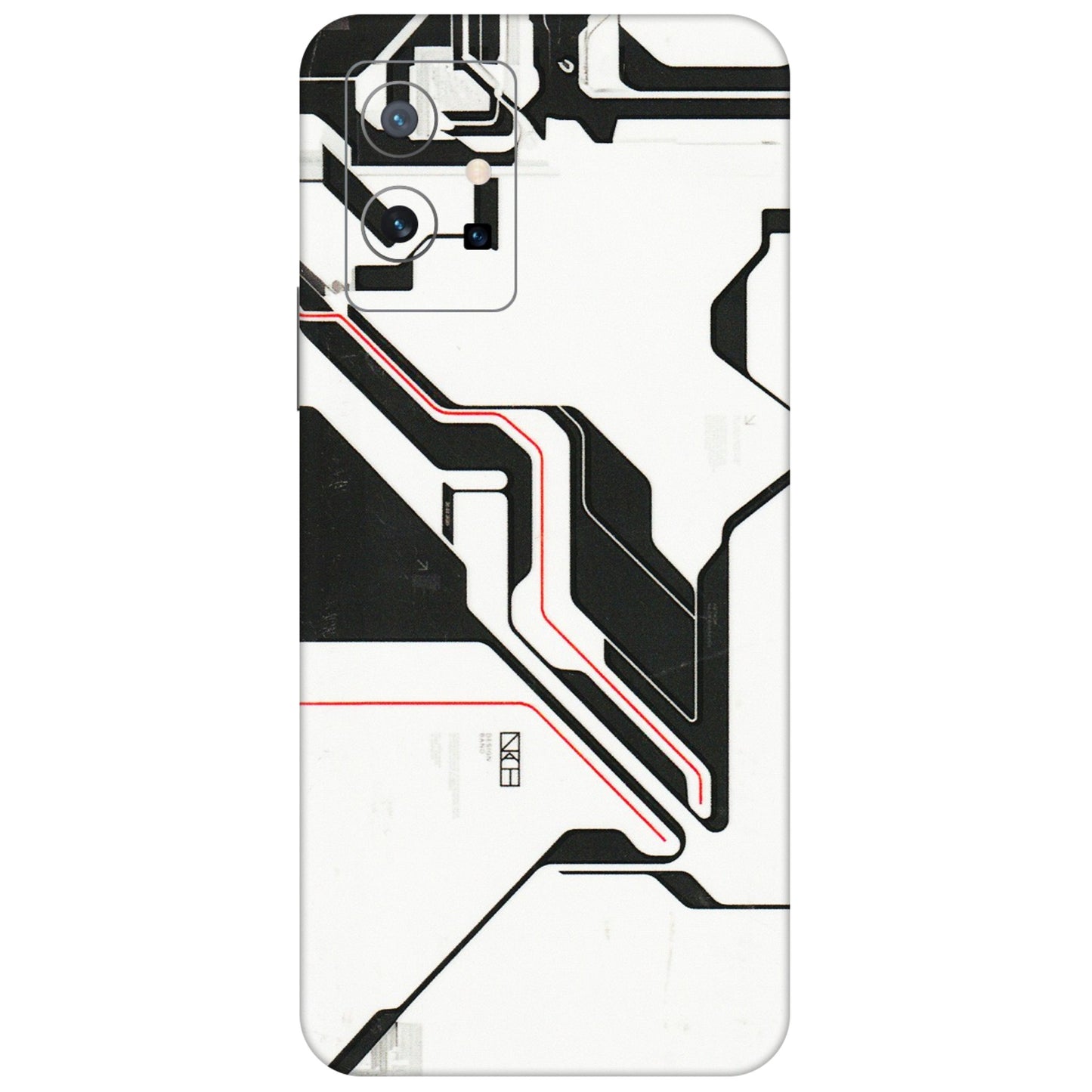 VIVO Z/V/X/T/U/S Series Phone Skins (All Models) - White Techy Logo - 3D Embossed Finish (L-312) Vivo T1 (5G)