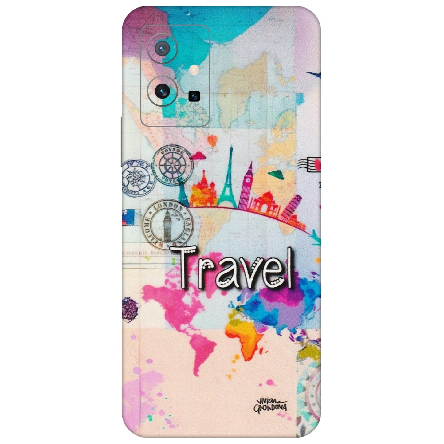VIVO Z/V/X/T/U/S Series Phone Skins (All Models) - Travel The Wonders - Matte Finish (M-108) Vivo T1 (5G)