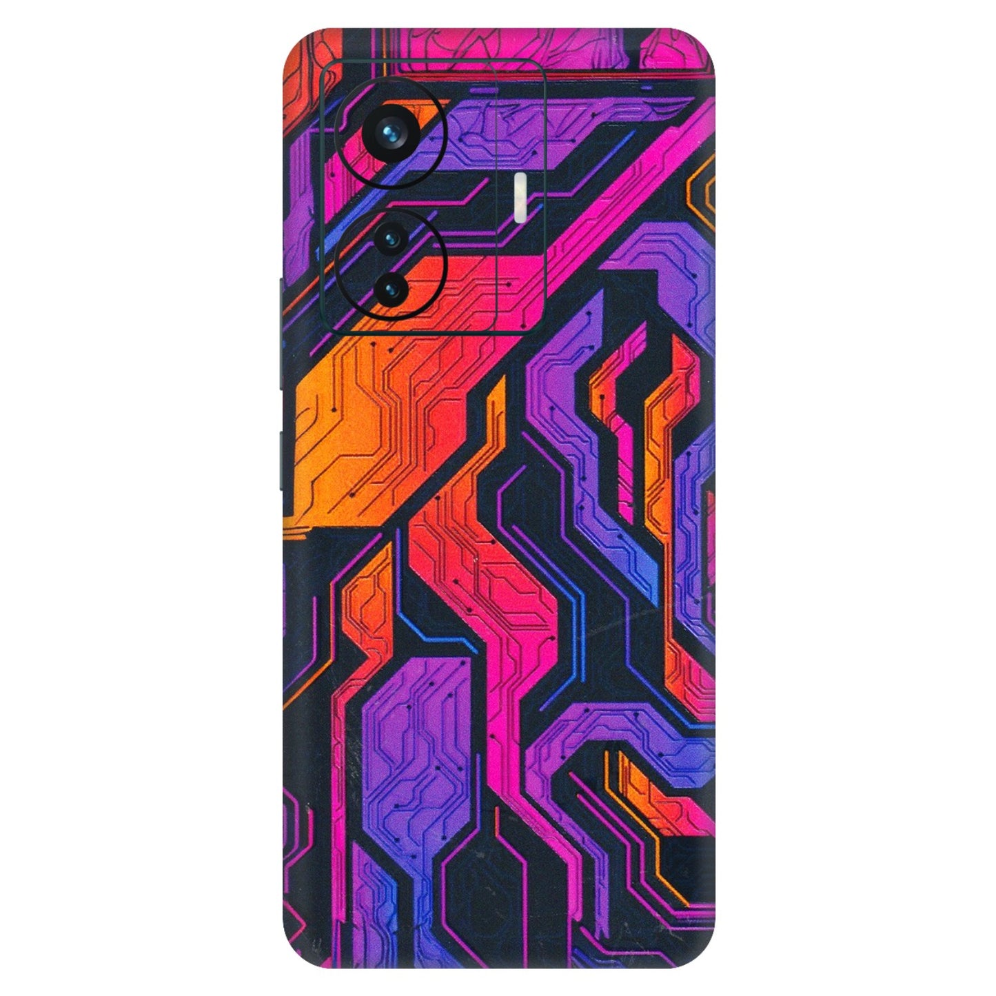 VIVO Z/V/X/T/U/S Series Phone Skins (All Models) - Tech Circuits Futuristic - 3D Embossed Finish (L-07) Vivo T1 Pro (5G)