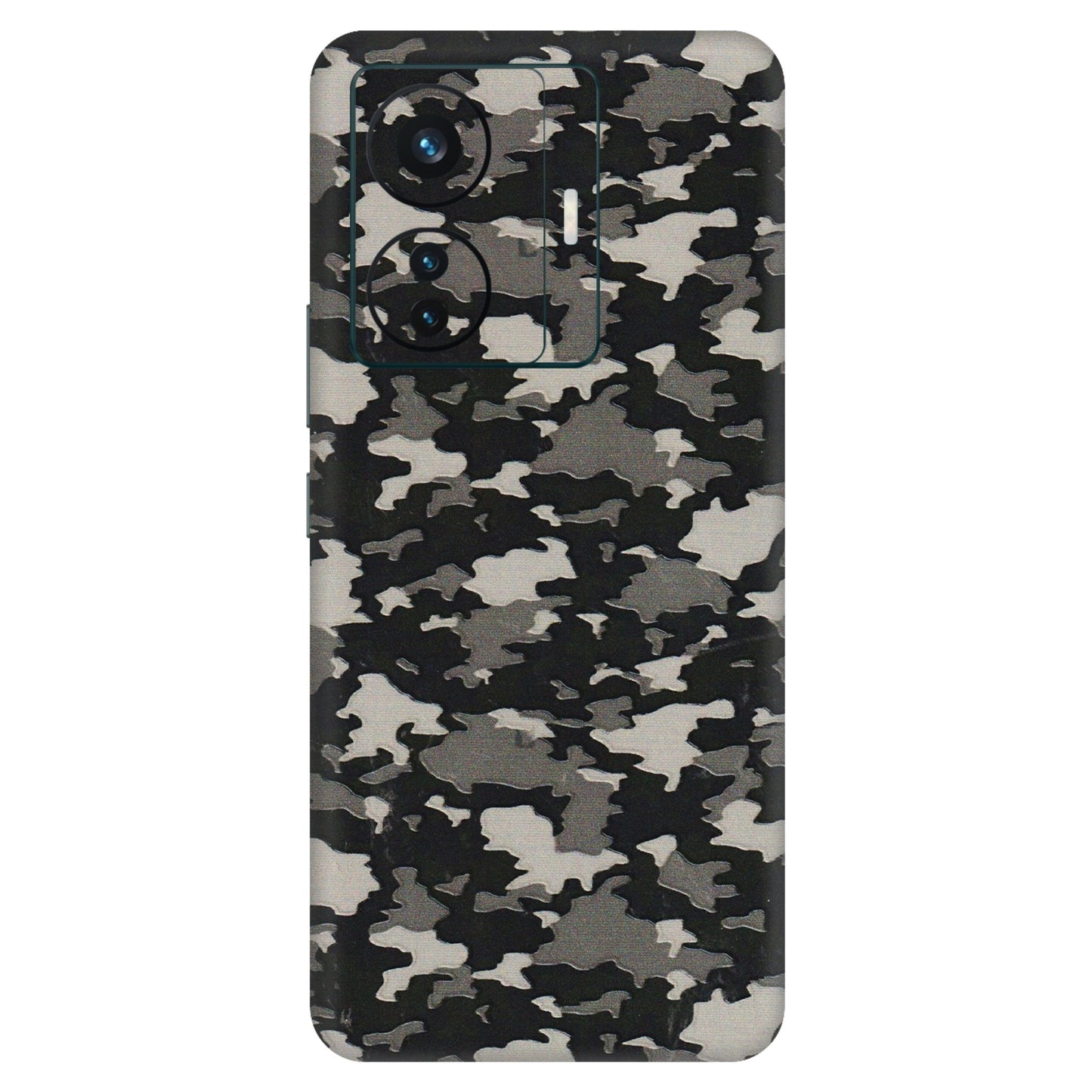 VIVO Z/V/X/T/U/S Series Phone Skins (All Models) - Black/Grey Camoflaunge - 3D Embossed Finish (L-142) Vivo T1 Pro (5G)