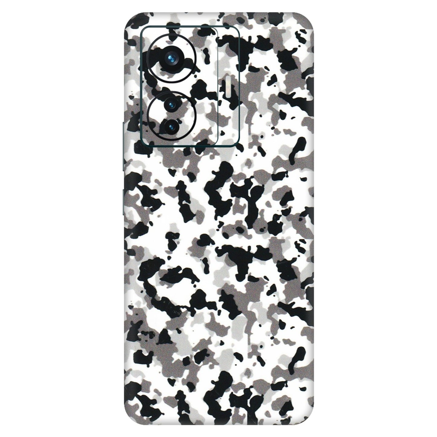 VIVO Z/V/X/T/U/S Series Phone Skins (All Models) - White Black Camouflage - 3D Embossed Finish (L-18) Vivo T1 Pro (5G)