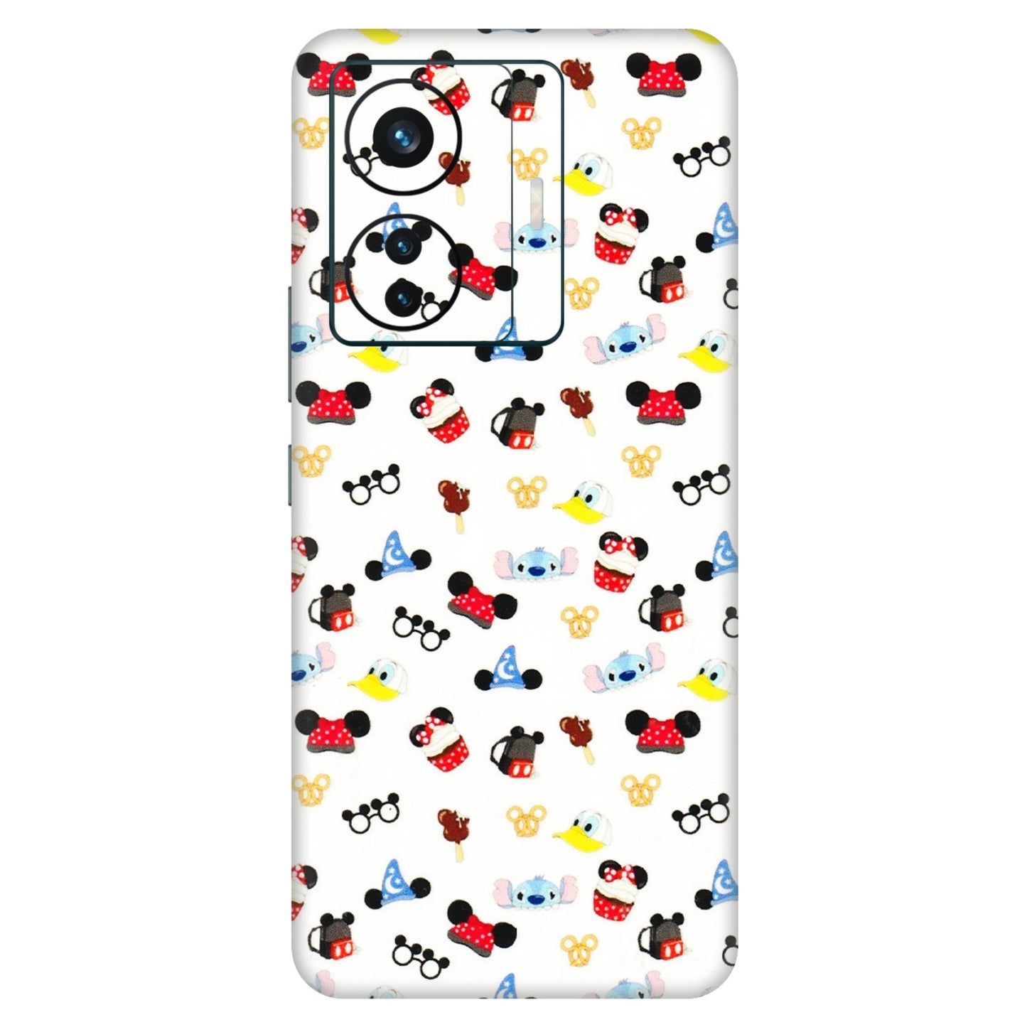 VIVO Z/V/X/T/U/S Series Phone Skins (All Models) - Minnie Mouse & Donald Doodles s - 3D Embossed Finish (L-194) Vivo T1 Pro (5G)