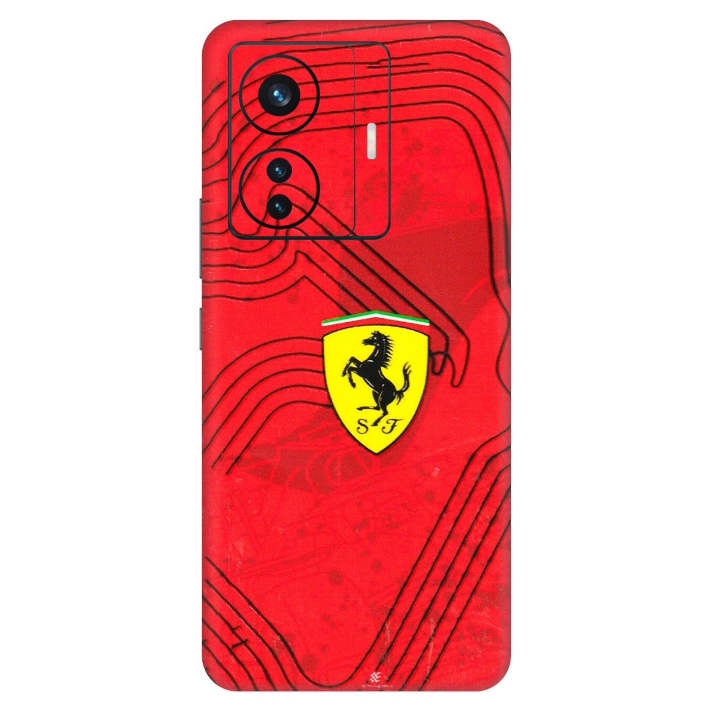 VIVO Z/V/X/T/U/S Series Phone Skins (All Models) - Red Ferrari Logo Stylish - 3D Embossed Finish (L-238) Vivo T1 Pro (5G)