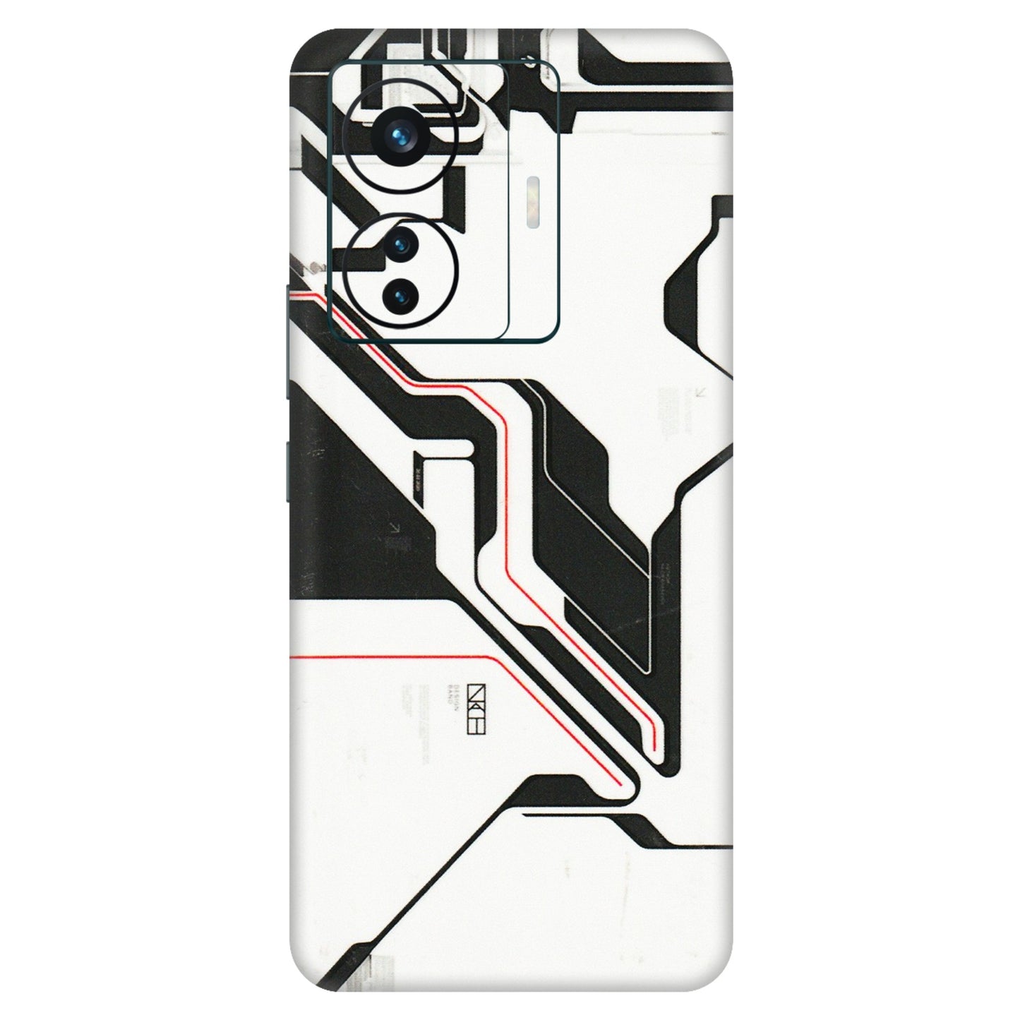 VIVO Z/V/X/T/U/S Series Phone Skins (All Models) - White Techy Logo - 3D Embossed Finish (L-312) Vivo T1 Pro (5G)