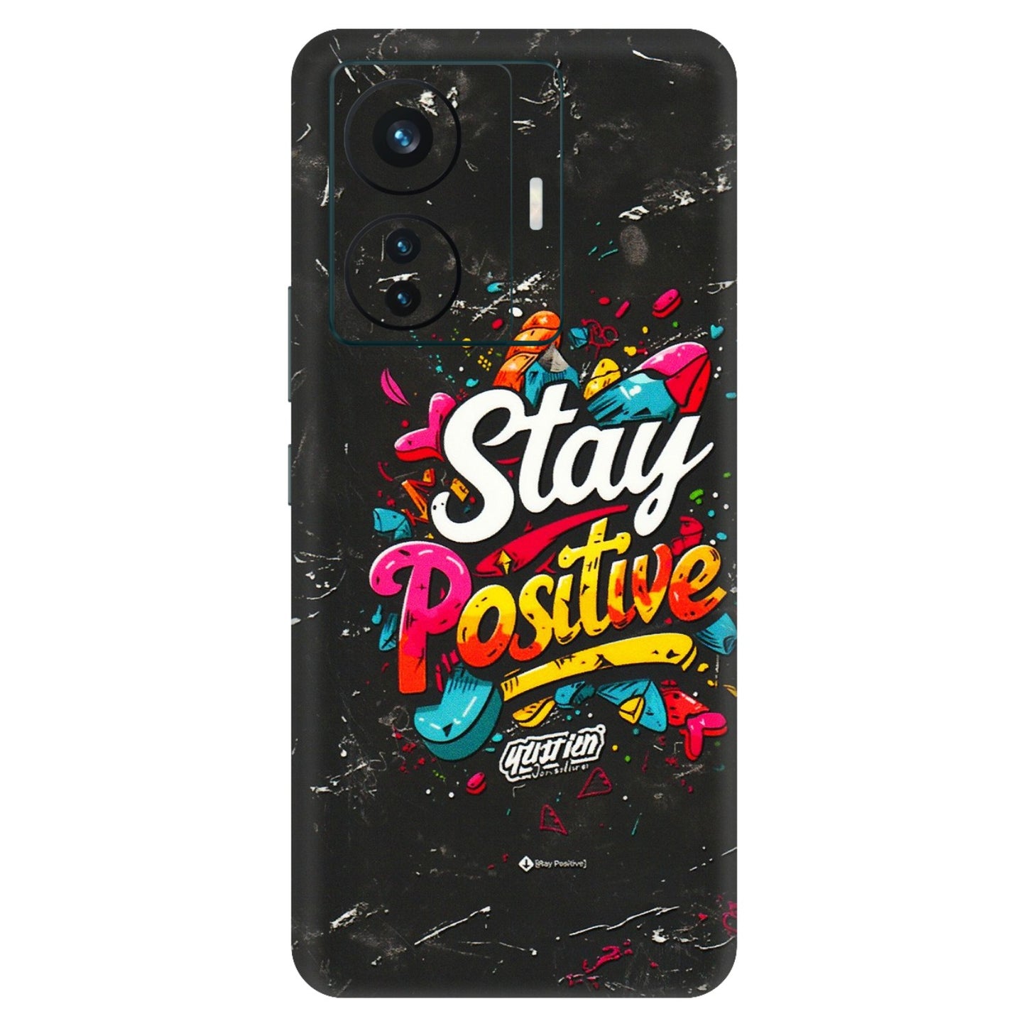 VIVO Z/V/X/T/U/S Series Phone Skins (All Models) - Stay Positive Black - 3D Embossed Finish (L-31) Vivo T1 Pro (5G)