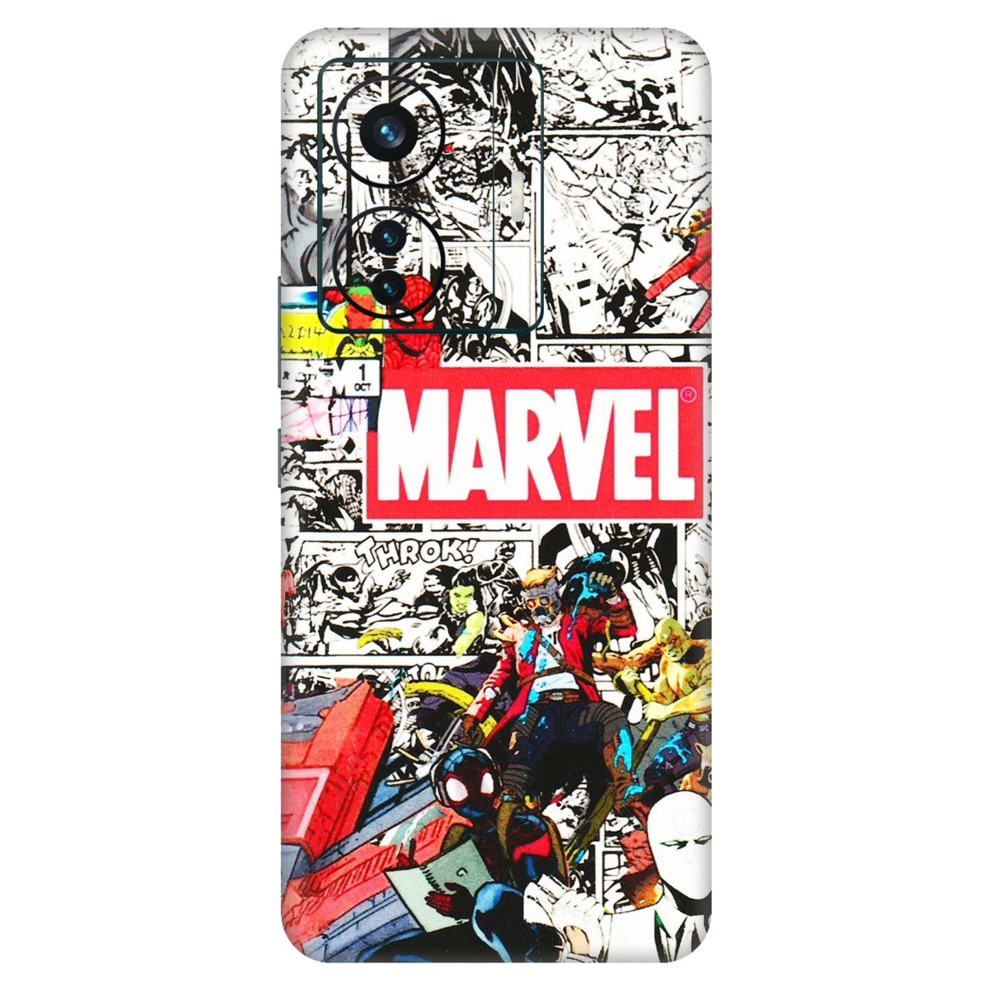 VIVO Z/V/X/T/U/S Series Phone Skins (All Models) - Marvel Colorful Comic - 3D Embossed Finish (L-64) Vivo T1 Pro (5G)
