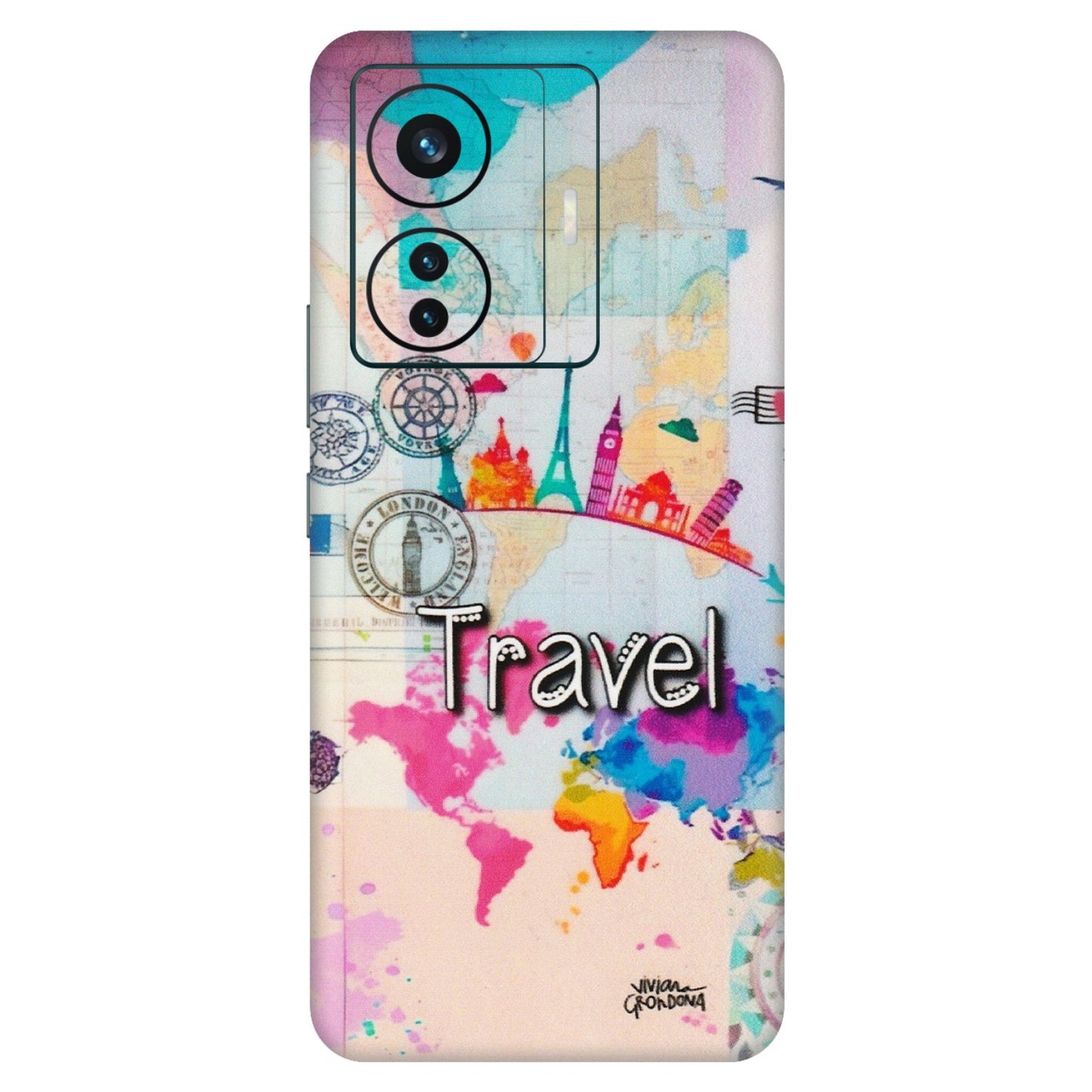VIVO Z/V/X/T/U/S Series Phone Skins (All Models) - Travel The Wonders - Matte Finish (M-108) Vivo T1 Pro (5G)