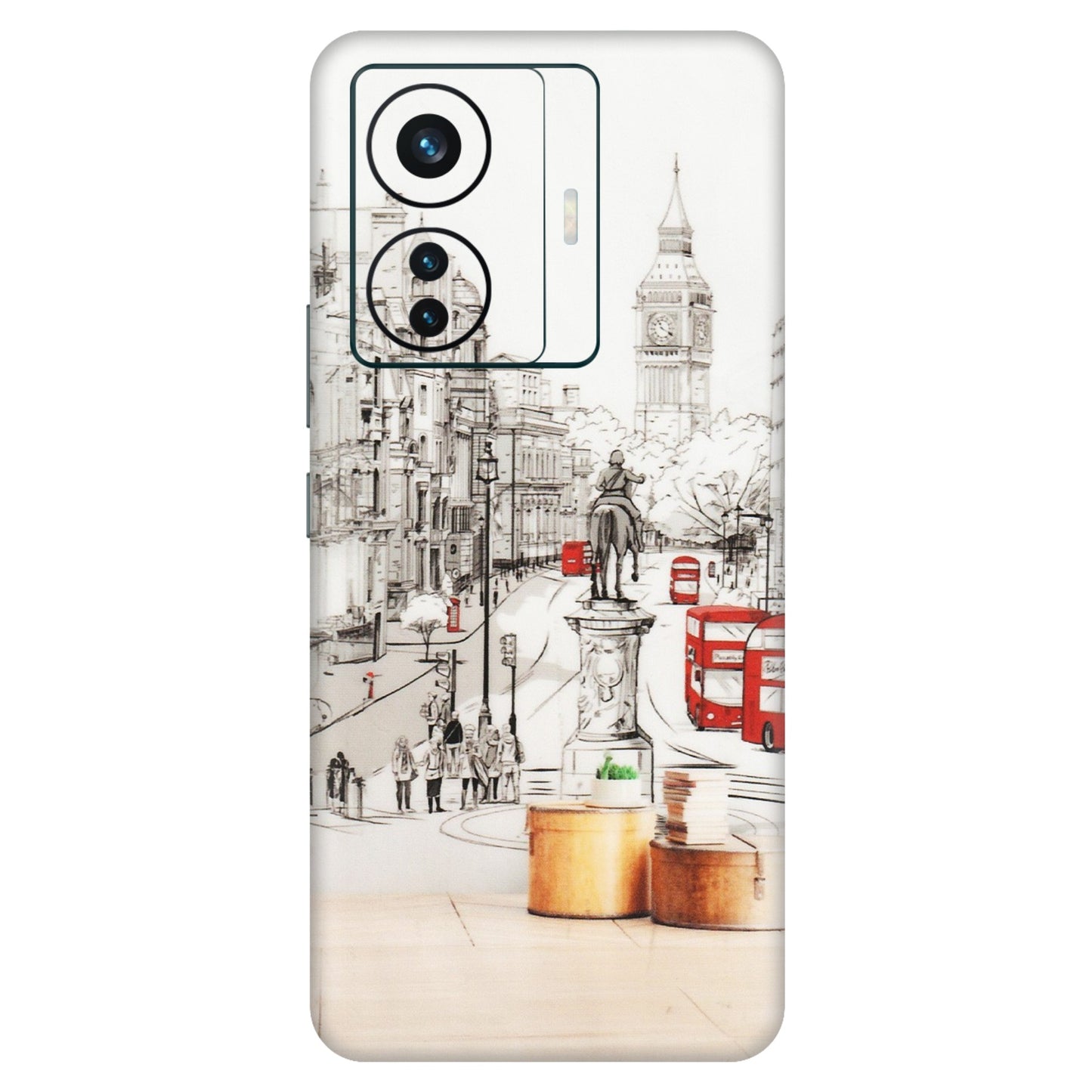 VIVO Z/V/X/T/U/S Series Phone Skins (All Models) - London Street - Transparent Finish (T-02) Vivo T1 Pro (5G)