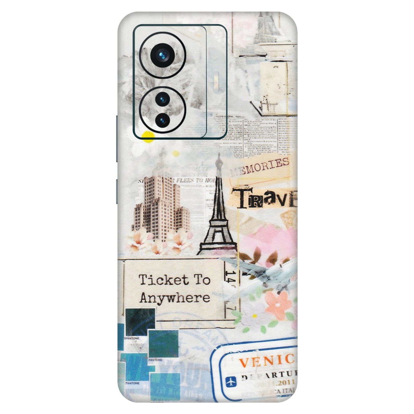 VIVO Z/V/X/T/U/S Series Phone Skins (All Models) - Travel Memories - Transparent Finish (T-09) Vivo T1 Pro (5G)