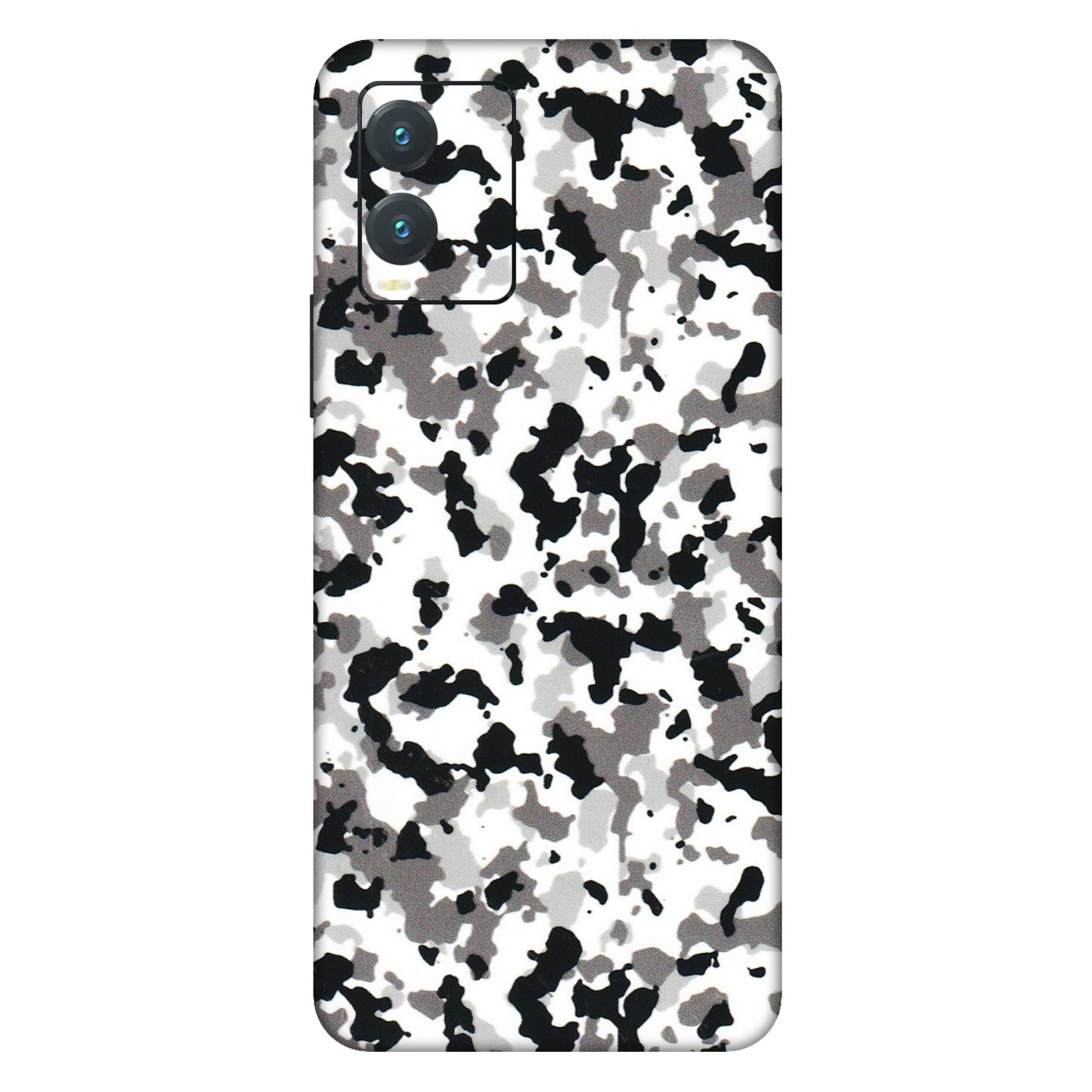 VIVO Z/V/X/T/U/S Series Phone Skins (All Models) - White Black Camouflage - 3D Embossed Finish (L-18) Vivo T1X