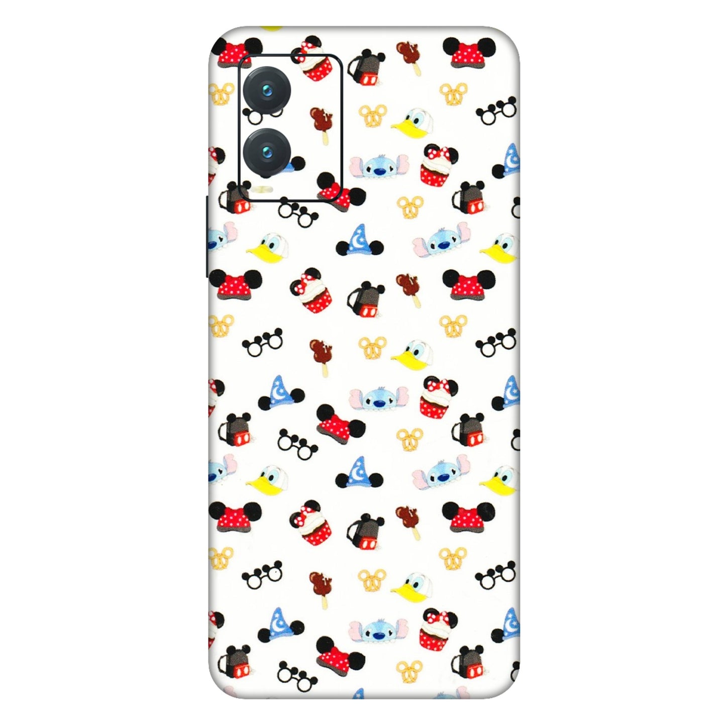 VIVO Z/V/X/T/U/S Series Phone Skins (All Models) - Minnie Mouse & Donald Doodles s - 3D Embossed Finish (L-194) Vivo T1X