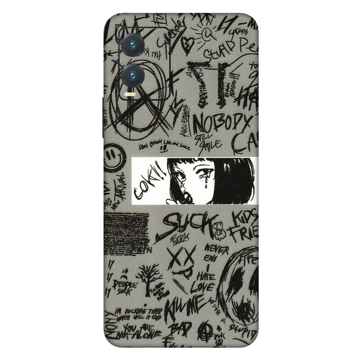 VIVO Z/V/X/T/U/S Series Phone Skins (All Models) - Never Have Love Anime - 3D Embossed Finish (L-260) Vivo T1X