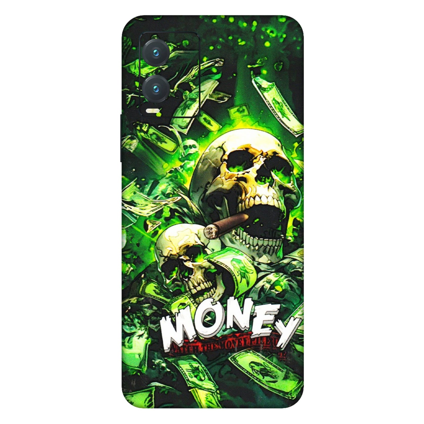 VIVO Z/V/X/T/U/S Series Phone Skins (All Models) - Skull Money - 3D Embossed Finish (L-303) Vivo T1X