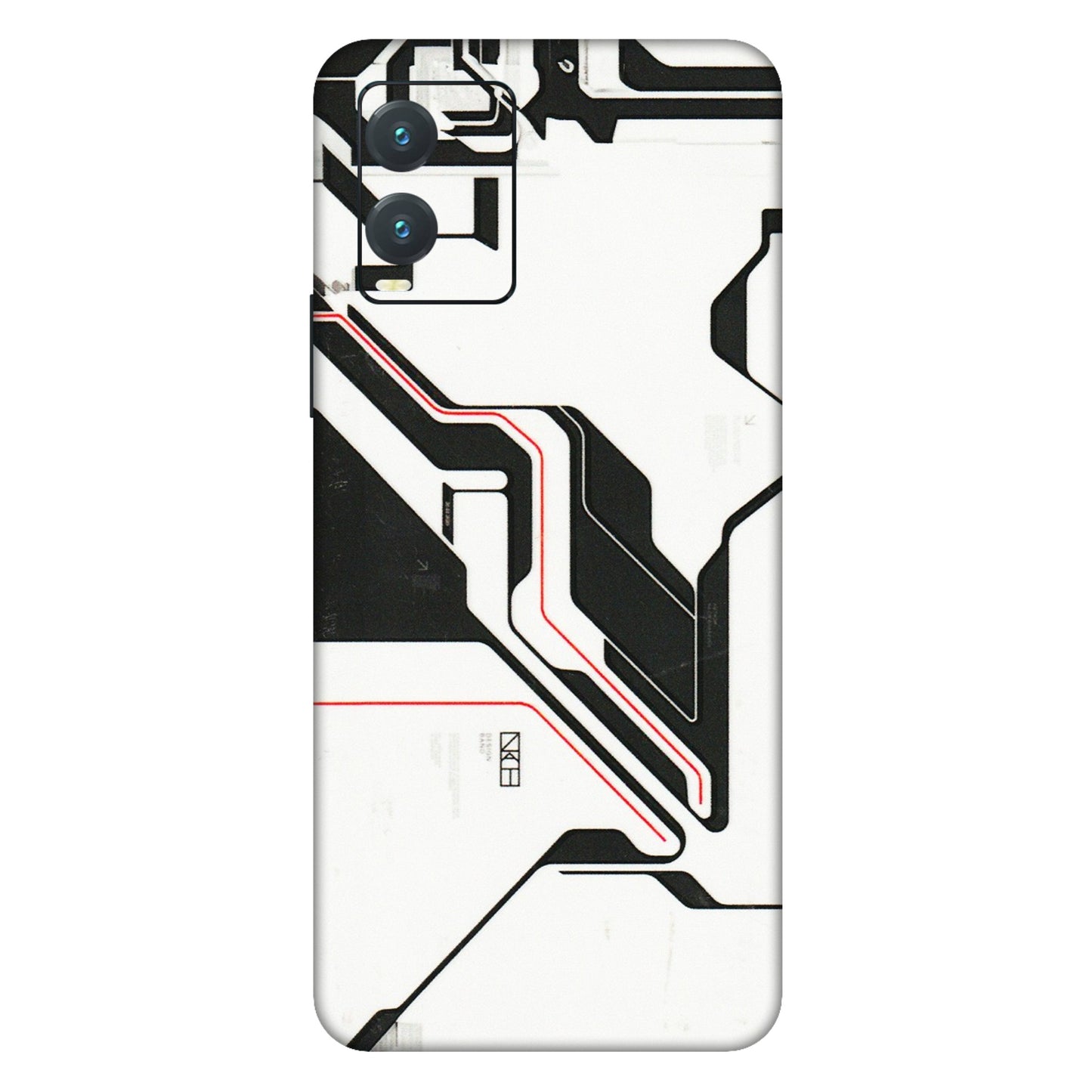 VIVO Z/V/X/T/U/S Series Phone Skins (All Models) - White Techy Logo - 3D Embossed Finish (L-312) Vivo T1X