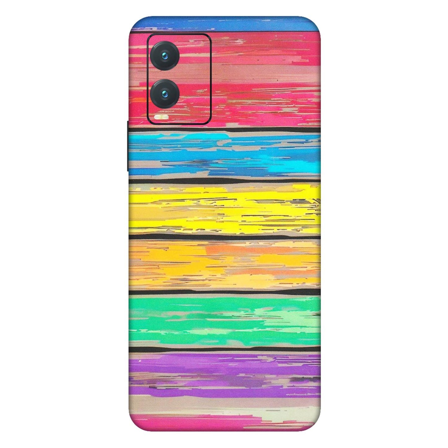 VIVO Z/V/X/T/U/S Series Phone Skins (All Models) - Multi Colour Wooden Wall - Matte Finish (M-96) Vivo T1X