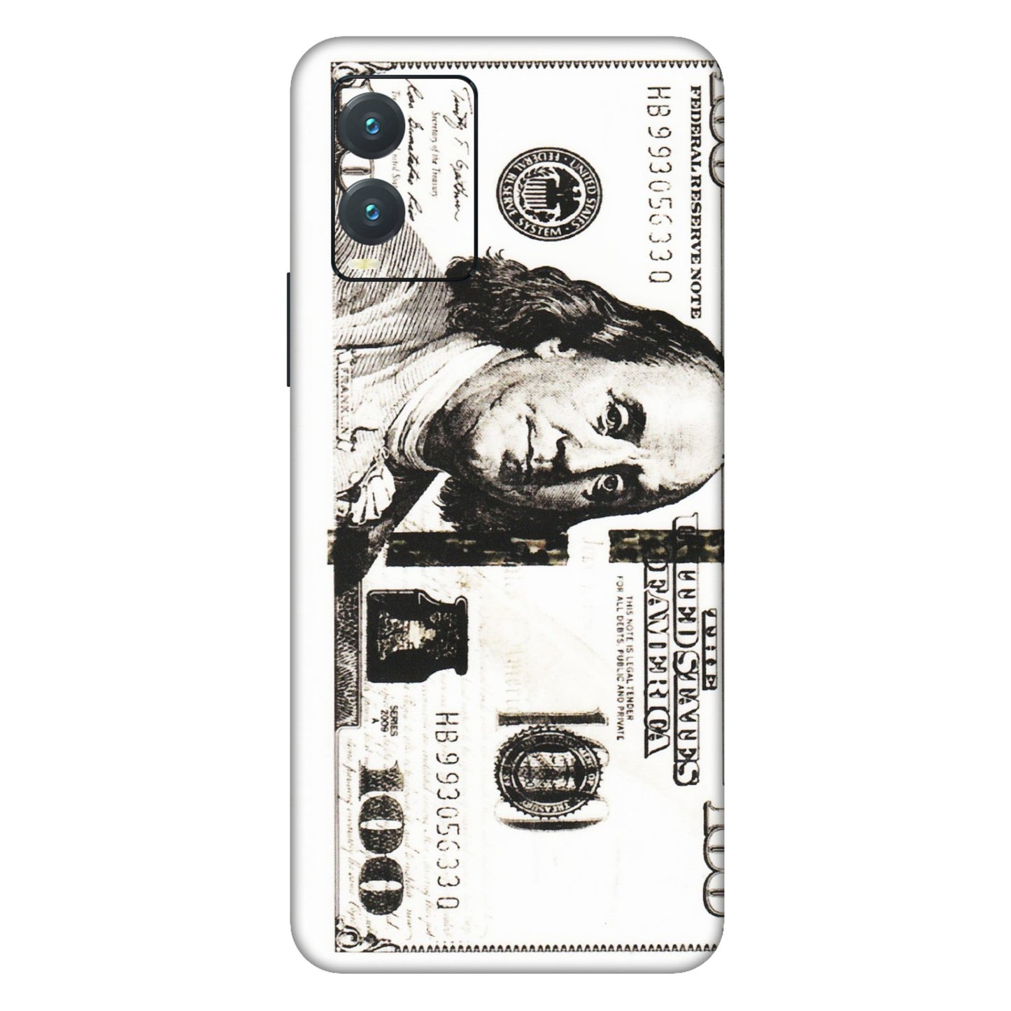VIVO Z/V/X/T/U/S Series Phone Skins (All Models) - 100 Dollar Currency - Transparent Finish (T-01) Vivo T1X