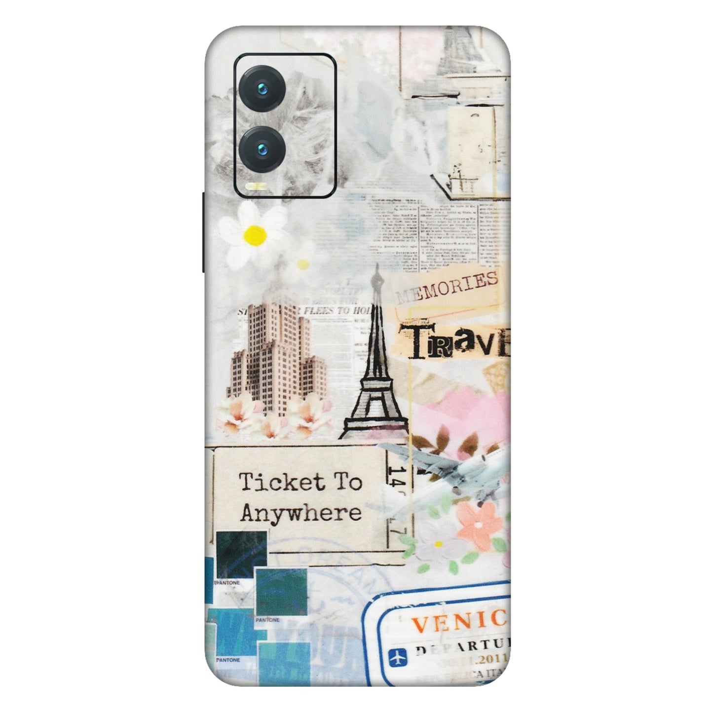 VIVO Z/V/X/T/U/S Series Phone Skins (All Models) - Travel Memories - Transparent Finish (T-09) Vivo T1X