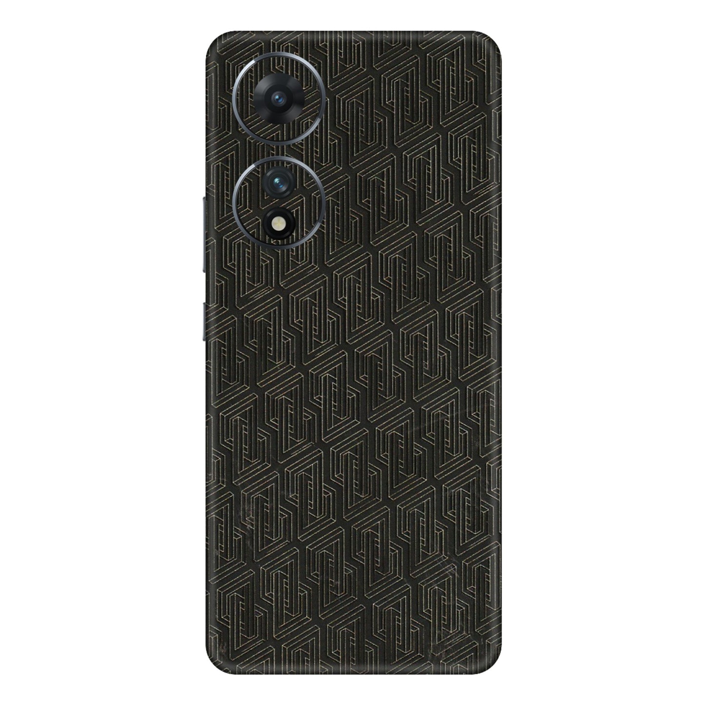 VIVO Z/V/X/T/U/S Series Phone Skins (All Models) - Black Abstract Pattern - 3D Embossed Finish (L-117) Vivo T2 (5G)