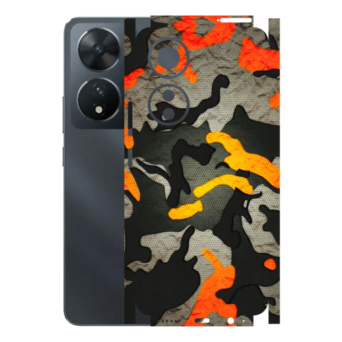 VIVO Z/V/X/T/U/S Series Phone Skins (All Models) - Orange Camouflage - 3D Embossed Finish (L-204) Vivo T2 (5G)