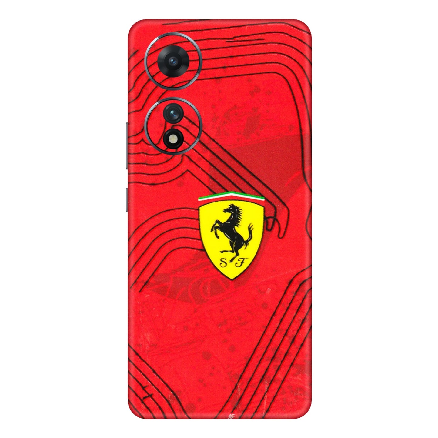 VIVO Z/V/X/T/U/S Series Phone Skins (All Models) - Red Ferrari Logo Stylish - 3D Embossed Finish (L-238) Vivo T2 (5G)