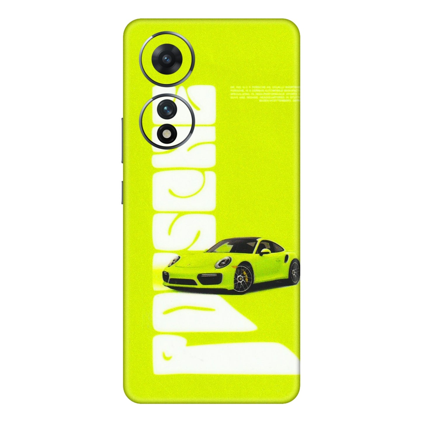 VIVO Z/V/X/T/U/S Series Phone Skins (All Models) - Lime Green Porche - 3D Embossed Finish (L-30) Vivo T2 (5G)