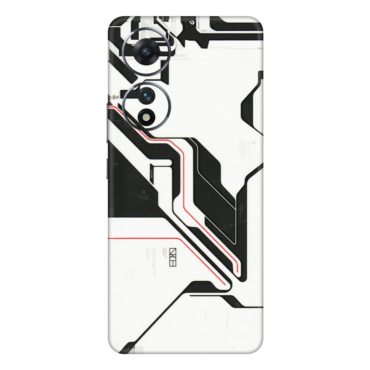 VIVO Z/V/X/T/U/S Series Phone Skins (All Models) - White Techy Logo - 3D Embossed Finish (L-312) Vivo T2 (5G)