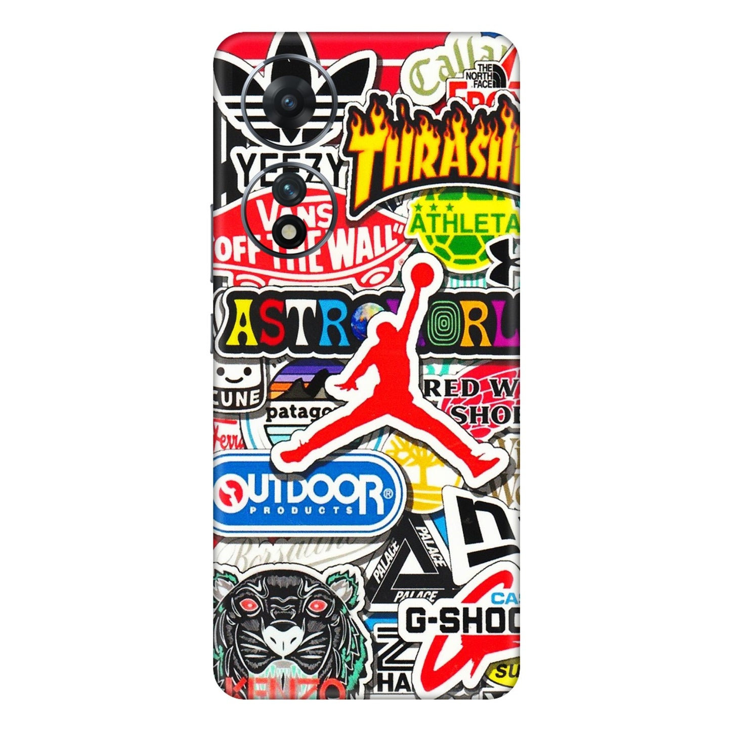 VIVO Z/V/X/T/U/S Series Phone Skins (All Models) - Multi Brands Sticker Graffiti - 3D Embossed Finish (L-37) Vivo T2 (5G)