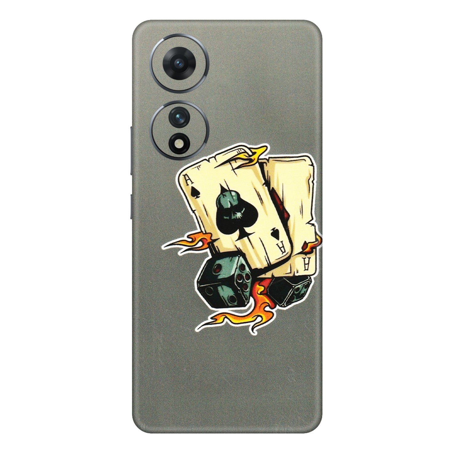 VIVO Z/V/X/T/U/S Series Phone Skins (All Models) - Grey Cards Of Ace - 3D Embossed Finish (L-77) Vivo T2 (5G)