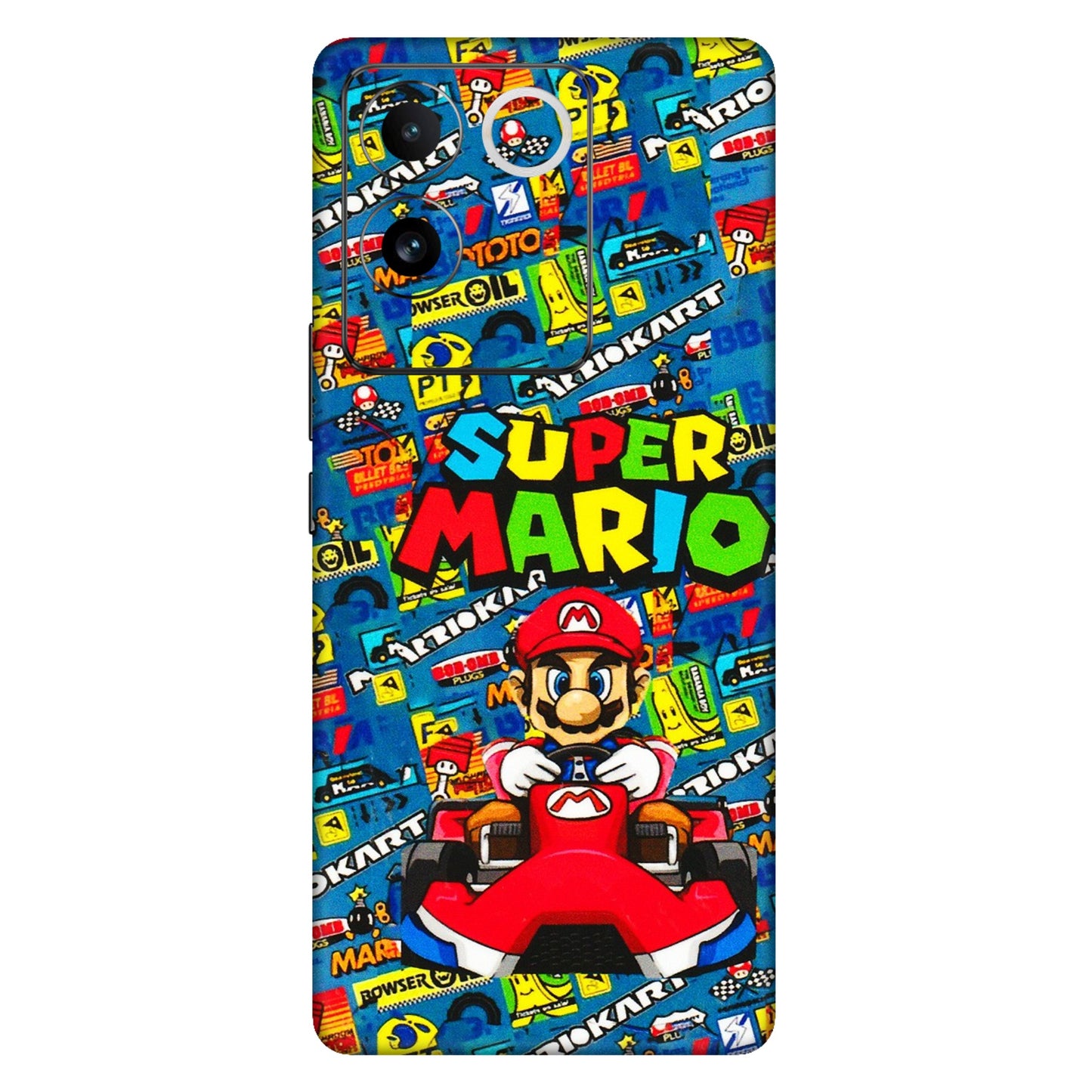 VIVO Z/V/X/T/U/S Series Phone Skins (All Models) - Super Mario Kart - 3D Embossed Finish (L-140) Vivo T2 Pro (5G)