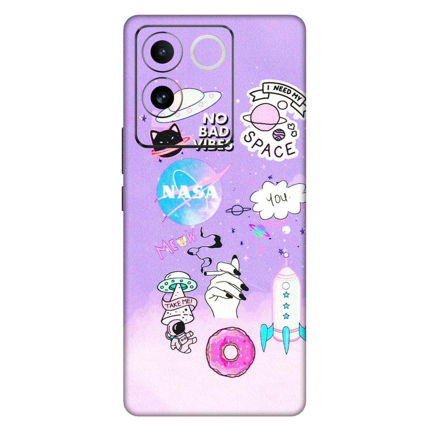 VIVO Z/V/X/T/U/S Series Phone Skins (All Models) - I Need My Nasa Skin - 3D Embossed Finish (L-149) Vivo T2 Pro (5G)